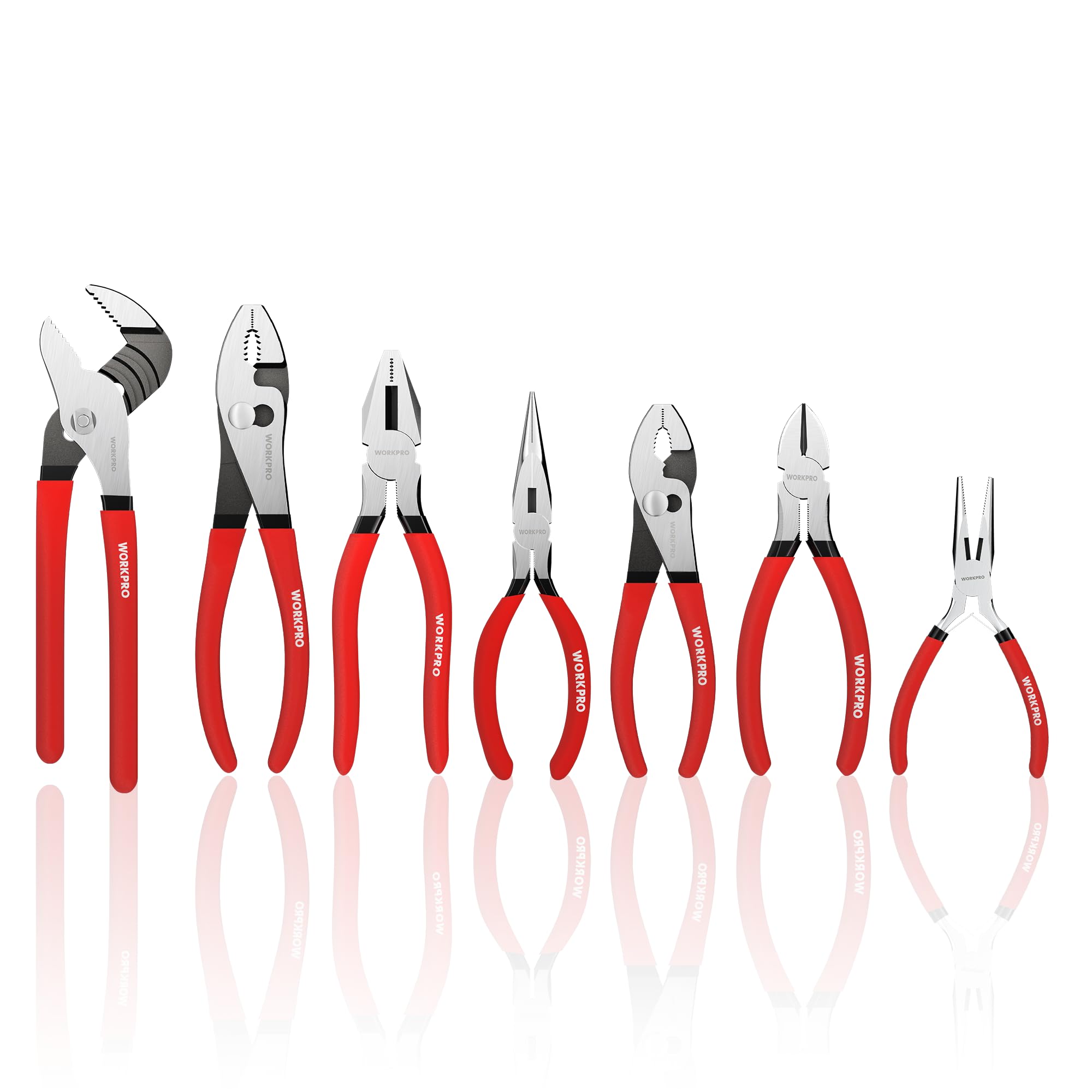 WORKPRO 7-Piece Pliers Set, Pliers Tool Set with Comfort Grip, Blue
