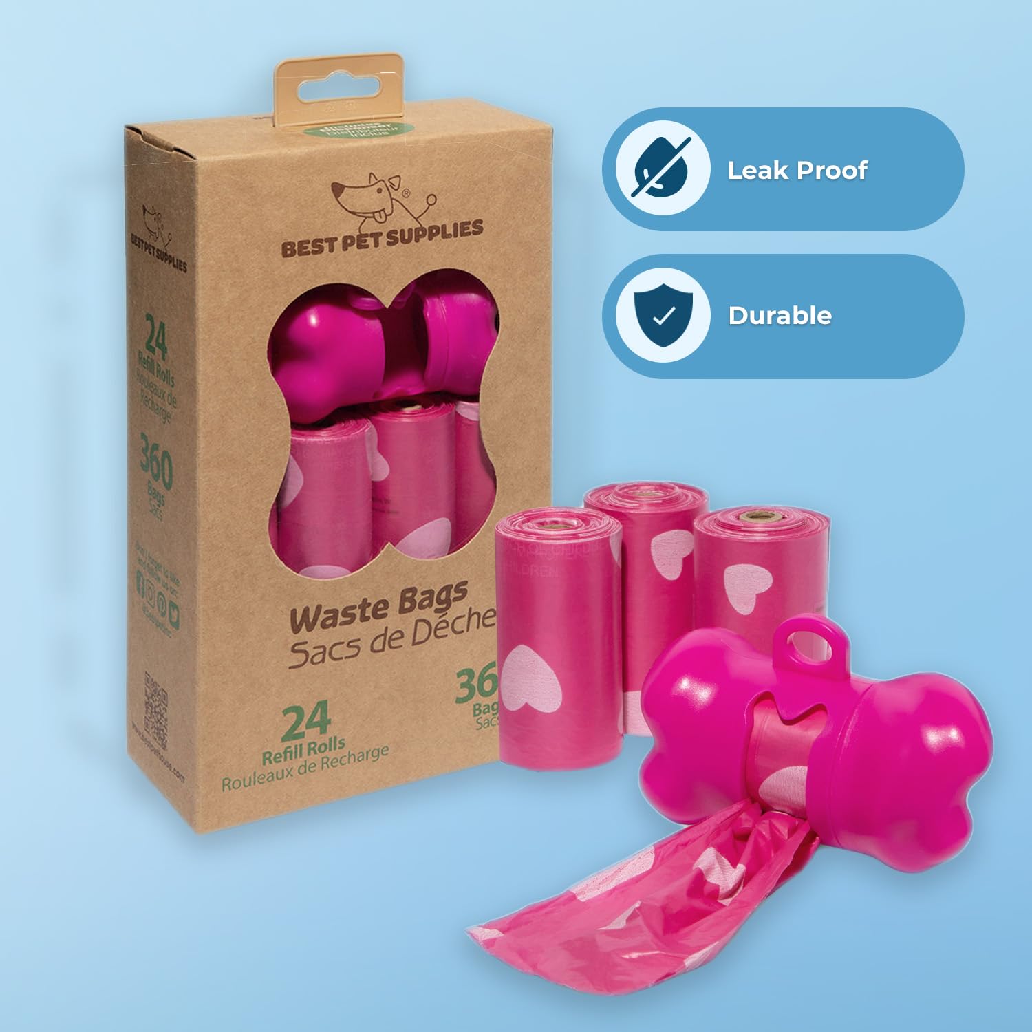 Best Pet Supplies Poop Bags for Dogs - Assorted Colors, 150 Count
