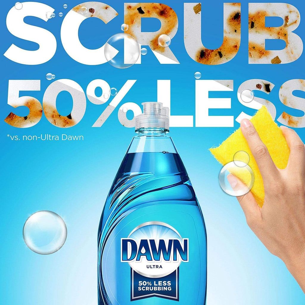 Dawn Ultra Dish Soap Refill Jug Large Size Original Blue Liquid Dishwashing Detergent, Powerful Dish Soap for Grease, 51.5oz (Pack of 2)
