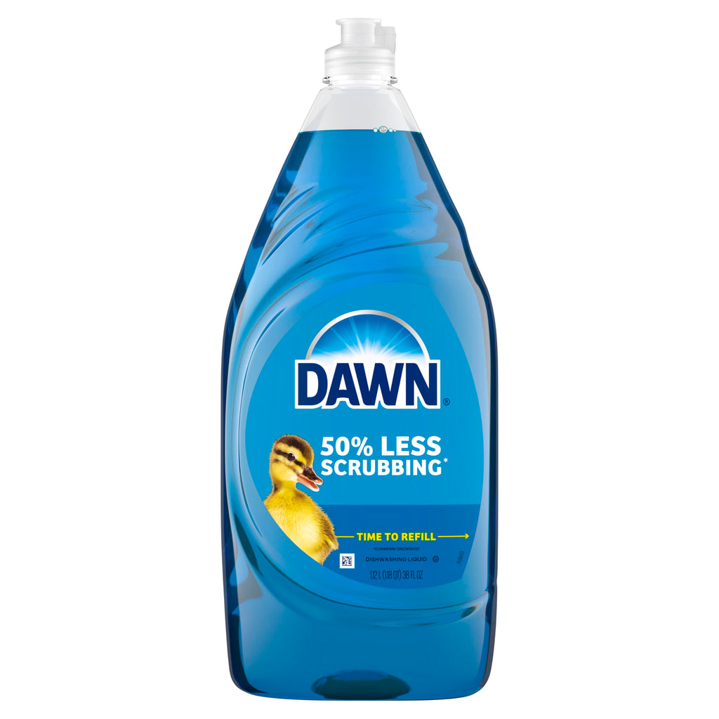 Dawn Ultra Dish Soap Refill Jug Large Size Original Blue Liquid Dishwashing Detergent, Powerful Dish Soap for Grease, 51.5oz (Pack of 2)