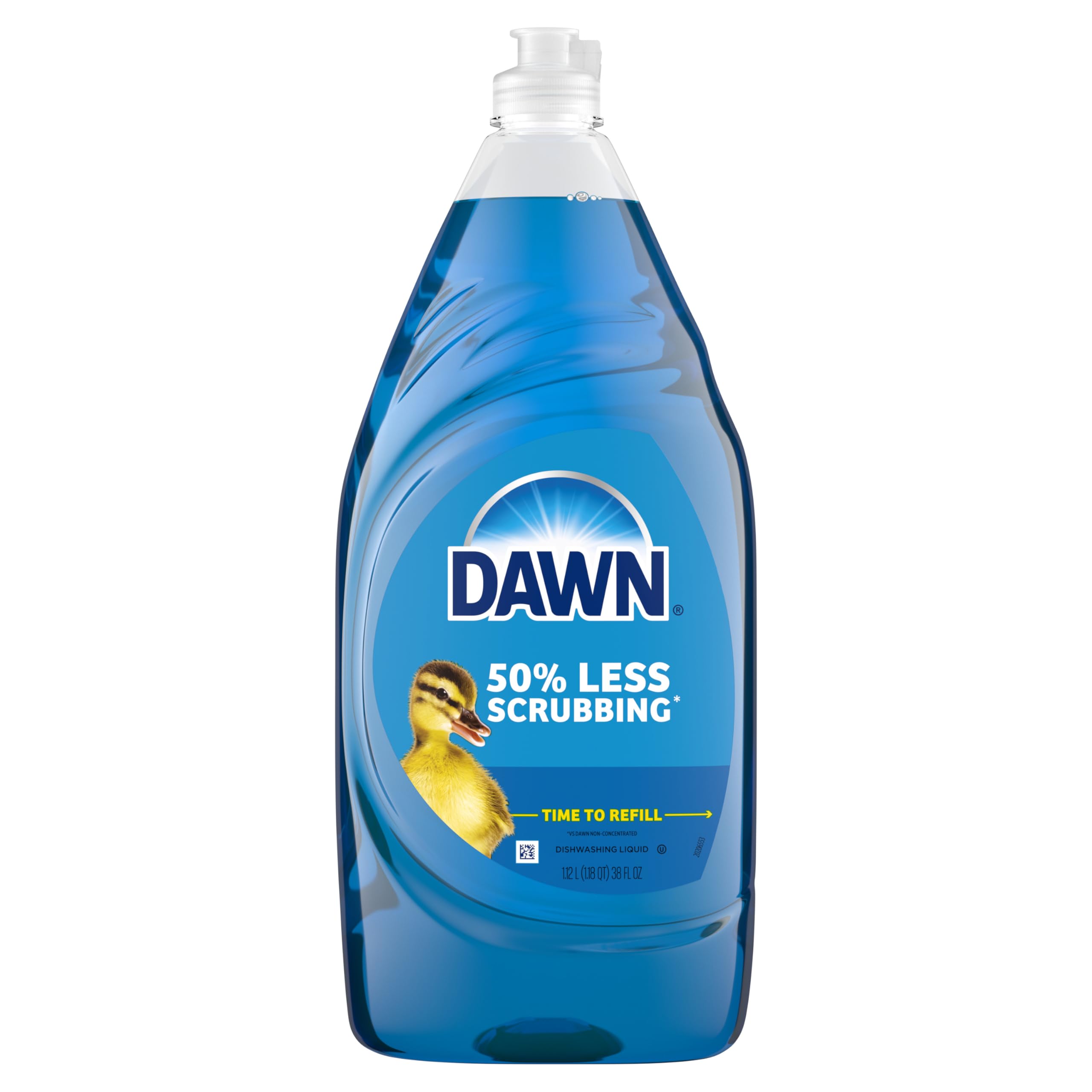Dawn Ultra Dish Soap Refill Jug Large Size Original Blue Liquid Dishwashing Detergent, Powerful Dish Soap for Grease, 51.5oz (Pack of 2)