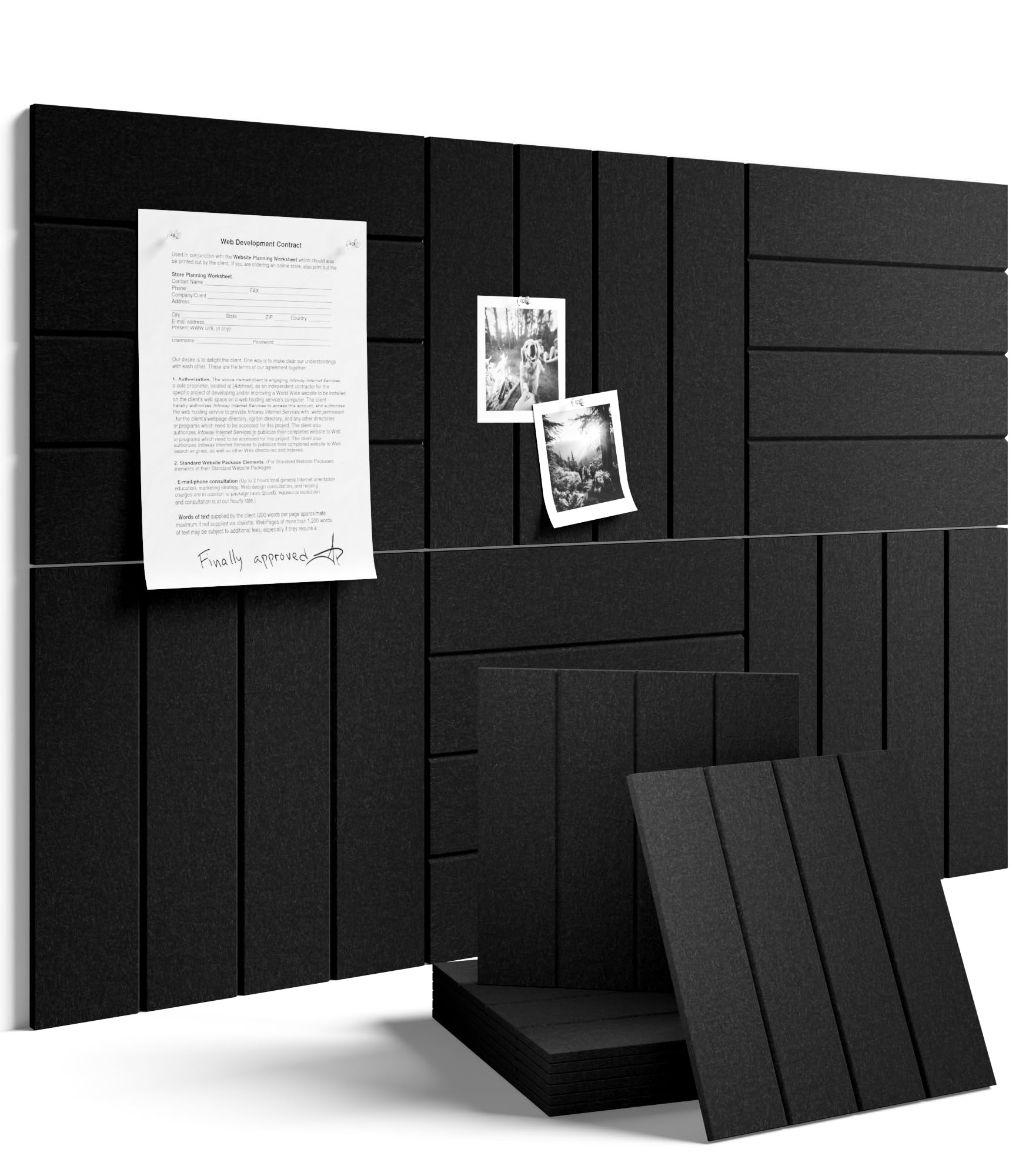 Fluxynara 48" x 36" Large Felt Bulletin Board, Oatmeal