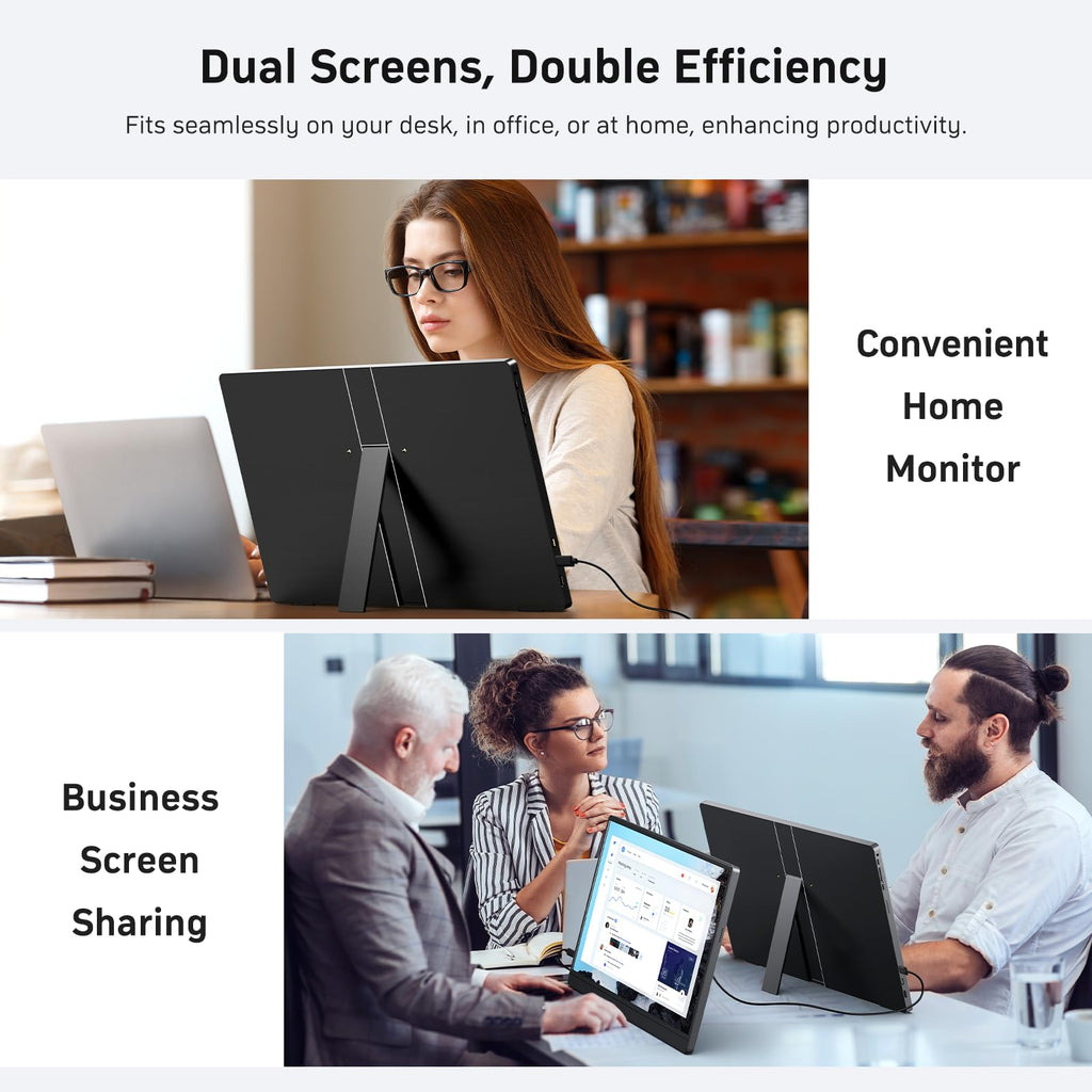 MNN 15.6" FHD 60Hz Portable Monitor USB-C HDMI IPS HDR Gaming Laptop