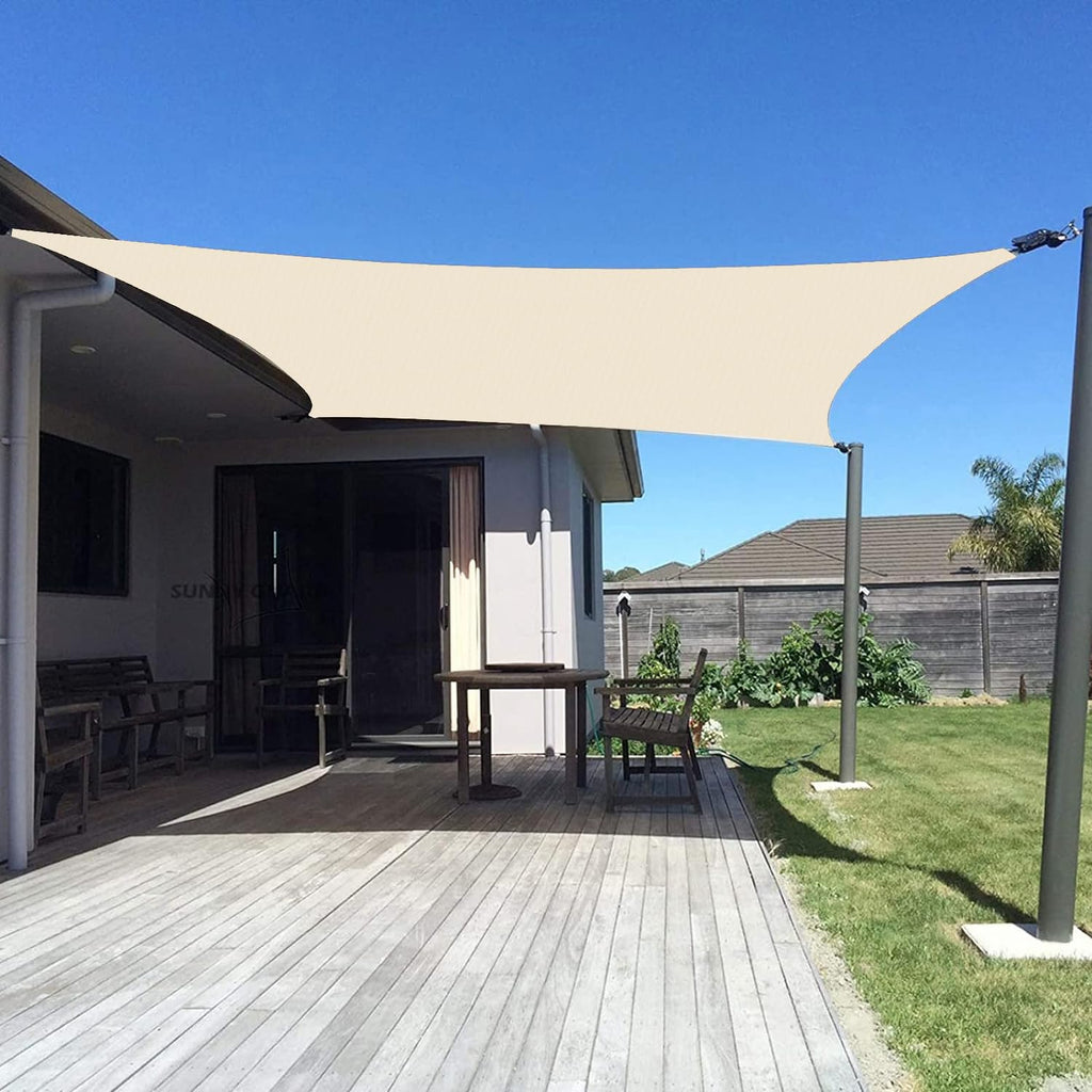 SUNNY GUARD 10' x 13' Rectangle Shade Sail 95% UV Block Outdoor Canopy