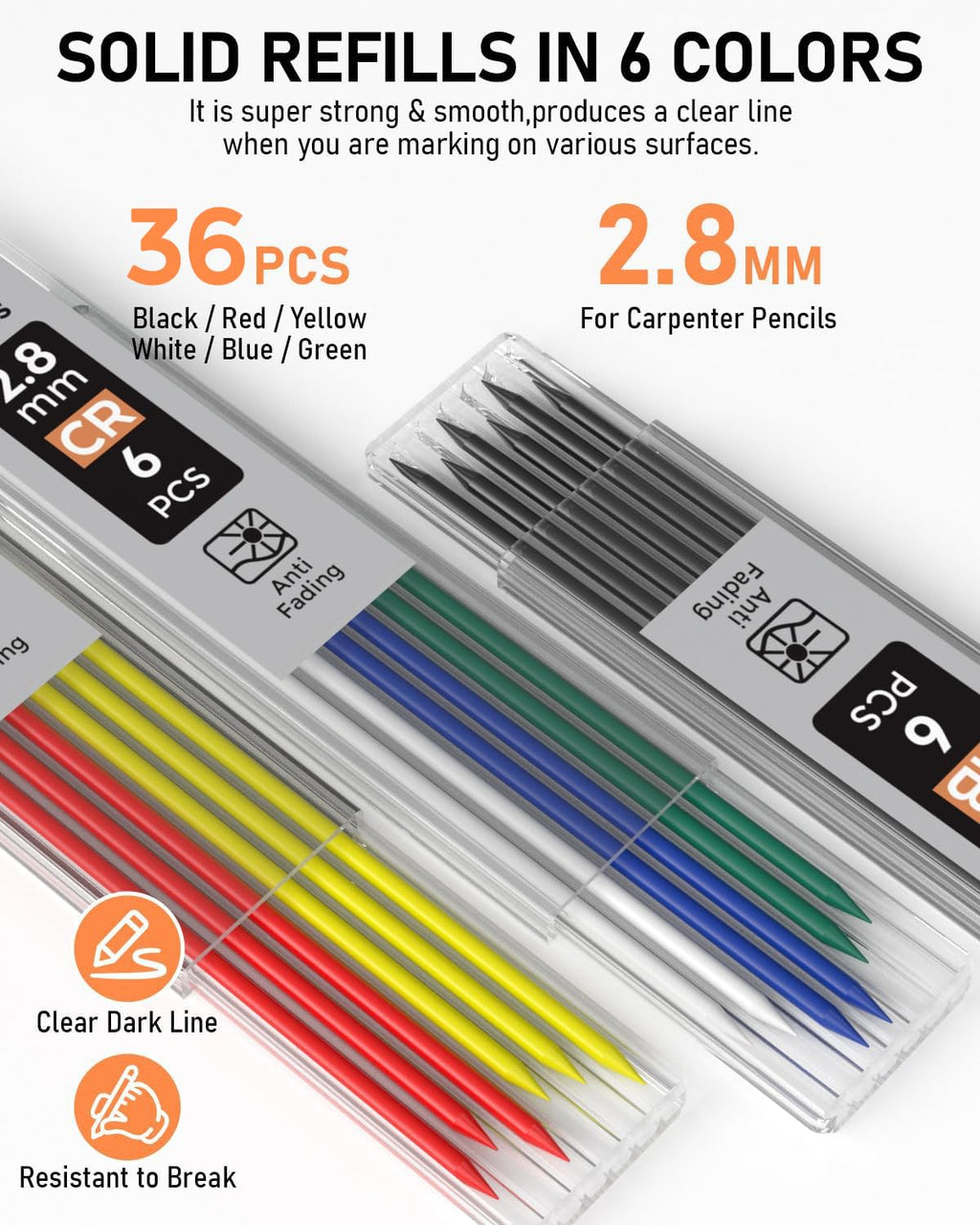 Nicpro Carpenter Pencils with Sharpener, Mechanical Pencil for Construction