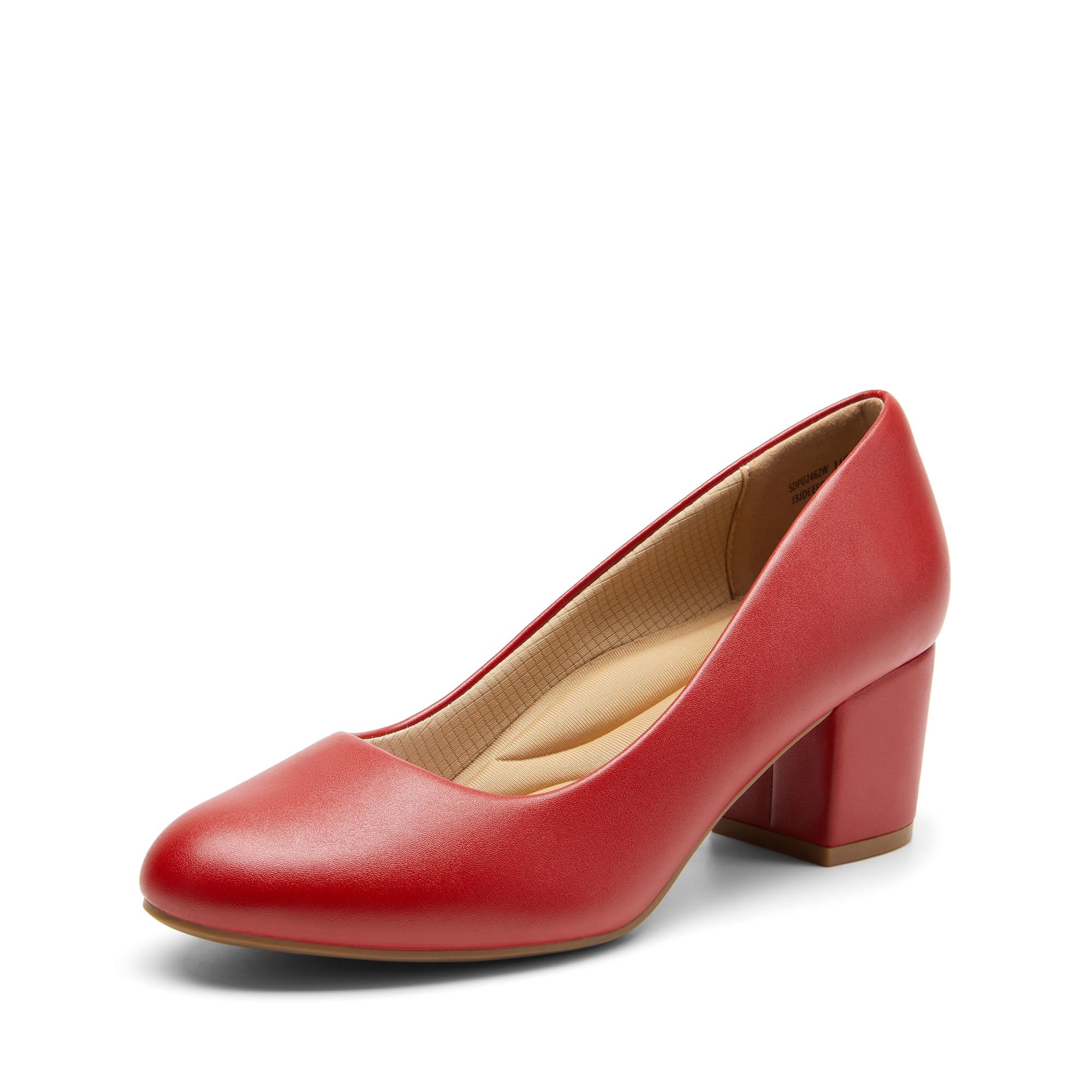 DREAM PAIRS Women's Block Heel Pumps Round Toe Dress Shoes