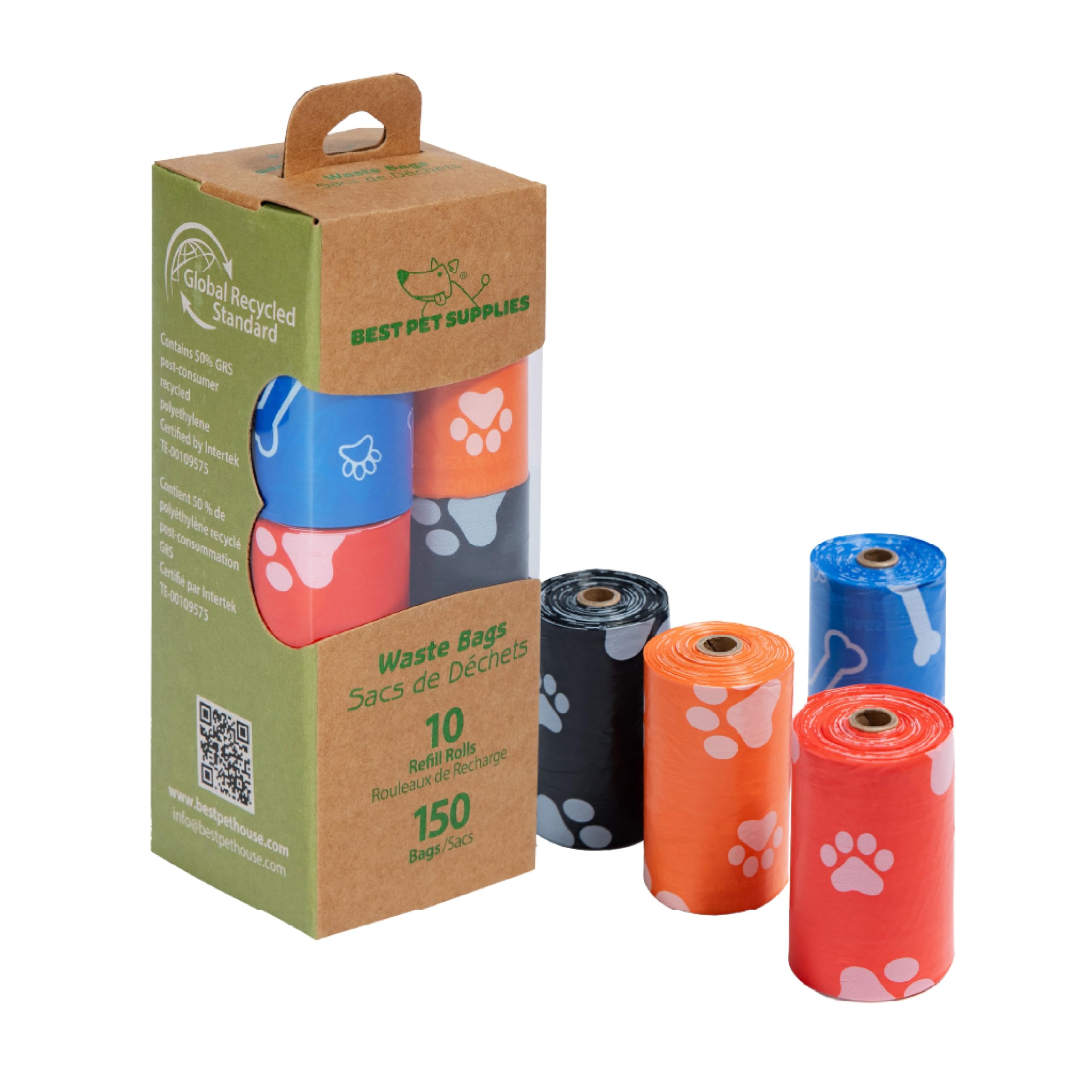 Best Pet Supplies Poop Bags for Dogs - Assorted Colors, 150 Count