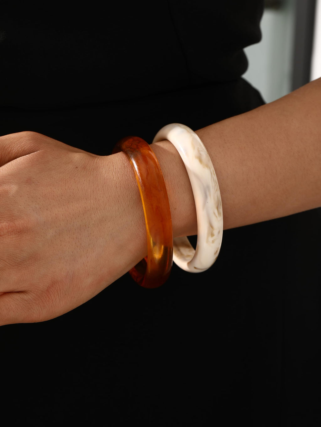 ÌF ME Acrylic Bangles Bracelets for Women, Irregular Acrylic Resin Chunky Bracelets Geometric Fashions Thick Statement bangle Set