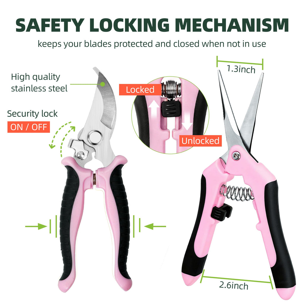 EWPJDK 3 Pack Garden Pruning Shears Scissors Clippers Stainless Steel
