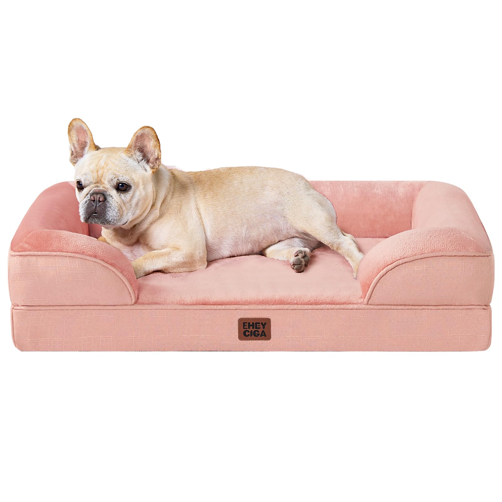 EHEYCIGA Orthopedic Dog Beds Large Sized Dog, Waterproof Memory Foam Pet Bed with Sides, Non-Slip Bottom Large Pet Bed with Washable Removable Cover, Grey