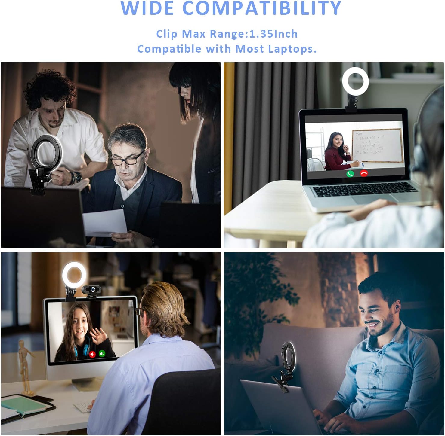 Cyezcor Video Conference Lighting Kit, Ring Light for Monitor Clip On