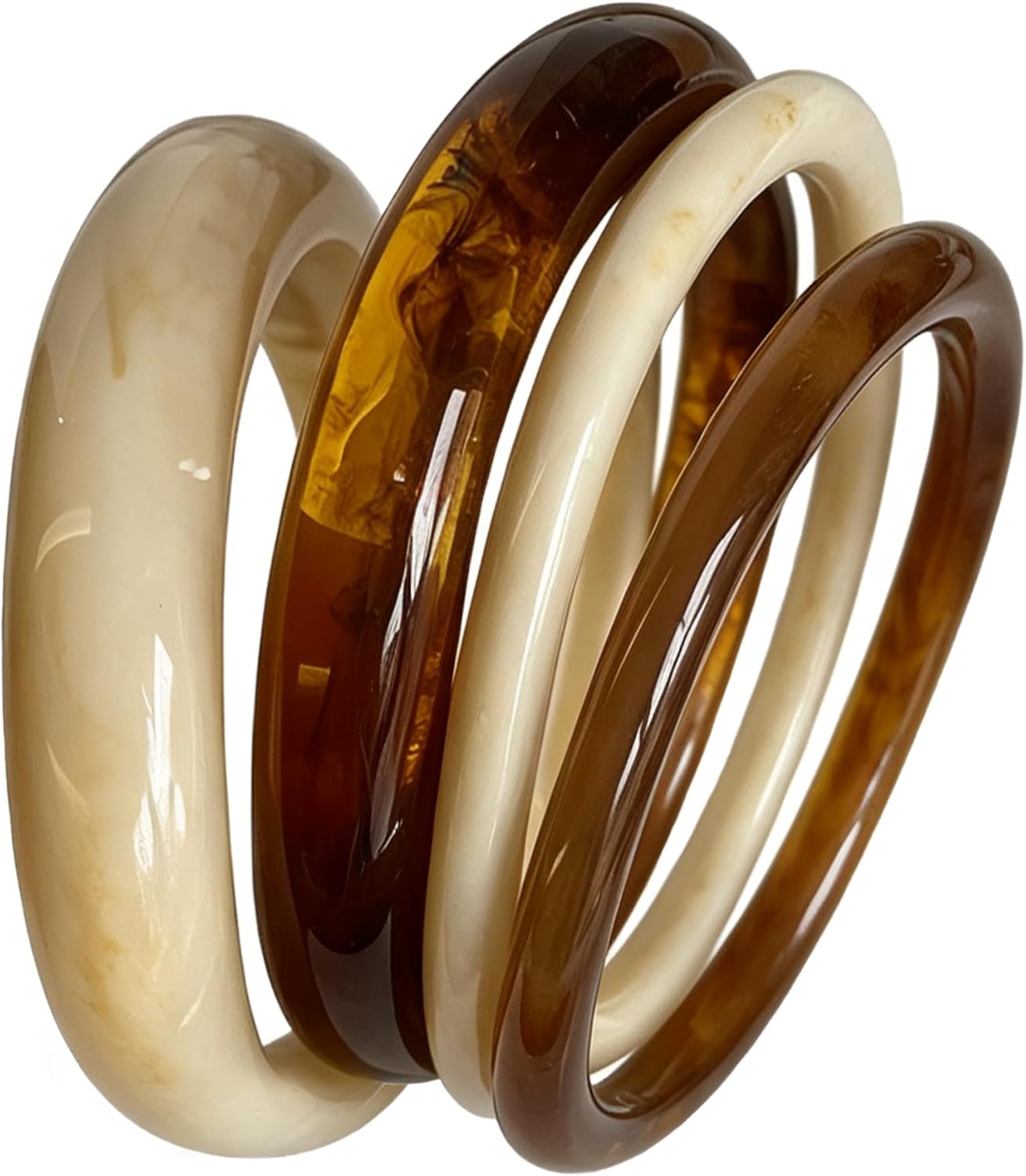 ÌF ME Acrylic Bangles Bracelets for Women, Irregular Acrylic Resin Chunky Bracelets Geometric Fashions Thick Statement bangle Set