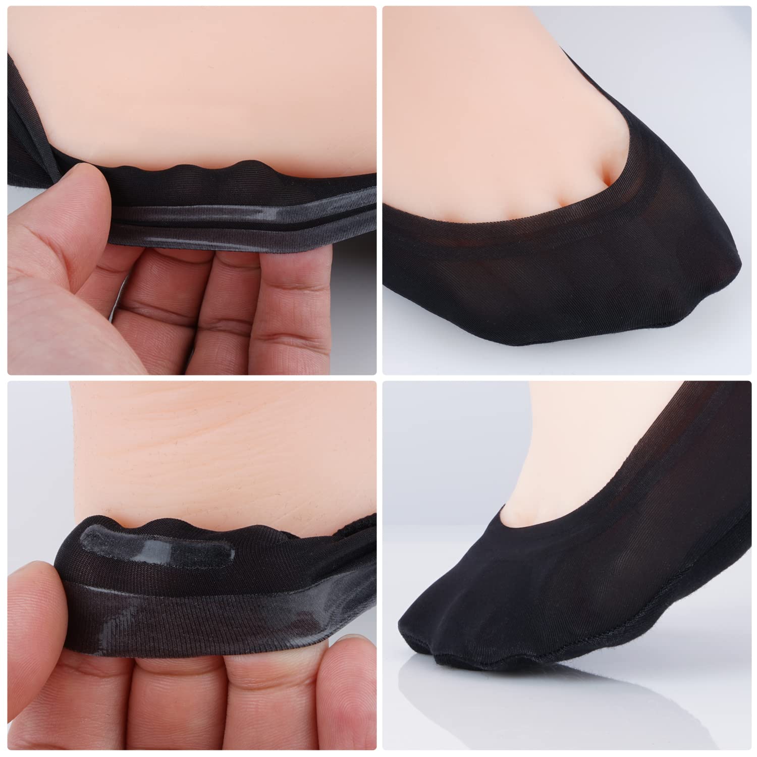 No Show Socks Women Nylon Low Non-Slip Thin Liner Socks for Flats