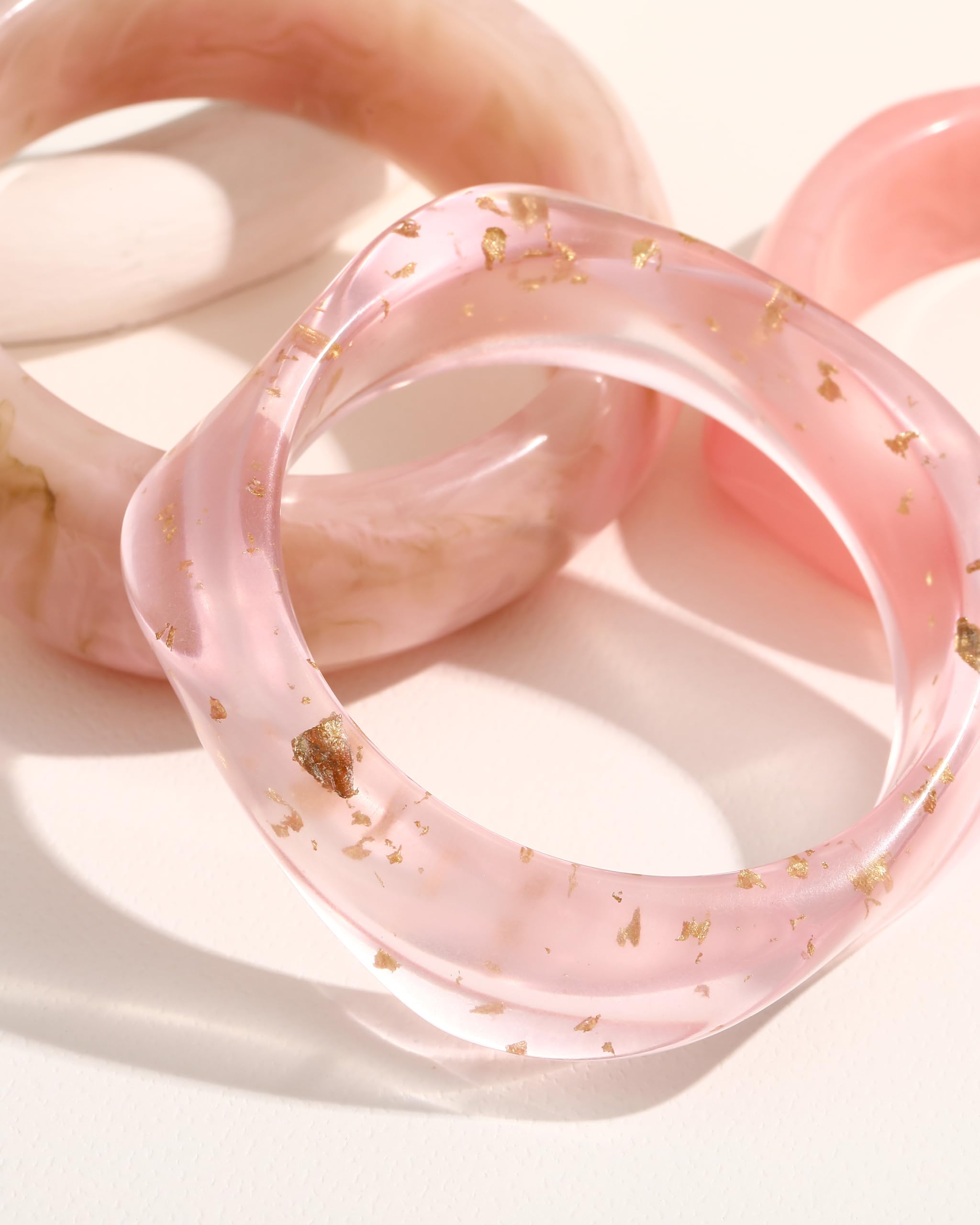 ÌF ME Acrylic Bangles Bracelets for Women, Irregular Acrylic Resin Chunky Bracelets Geometric Fashions Thick Statement bangle Set