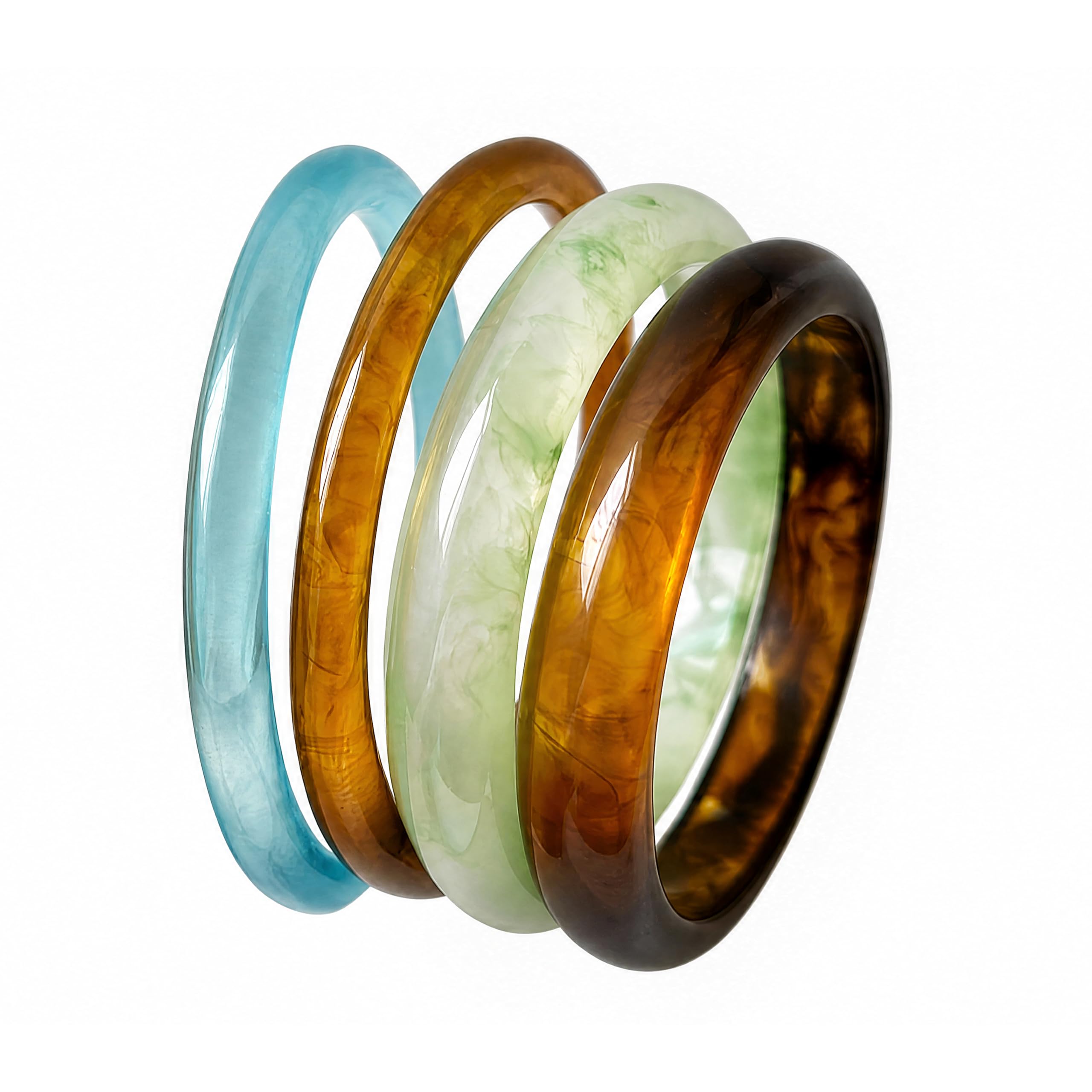 ÌF ME Acrylic Bangles Bracelets for Women, Irregular Acrylic Resin Chunky Bracelets Geometric Fashions Thick Statement bangle Set