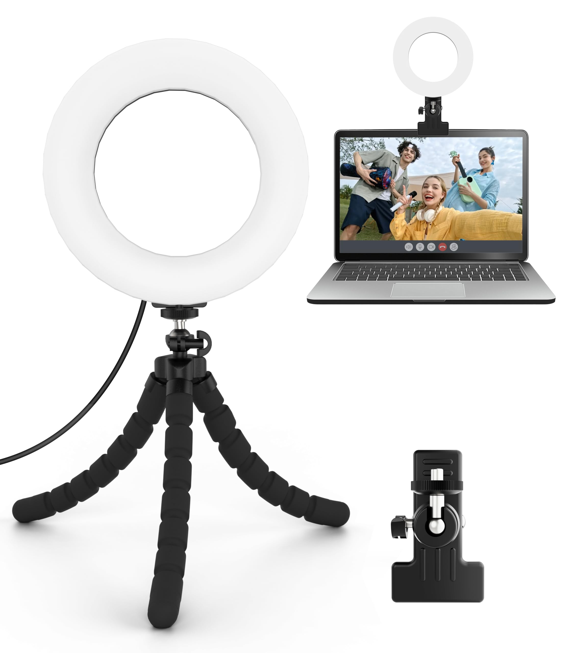 Cyezcor Video Conference Lighting Kit, Ring Light for Monitor Clip On