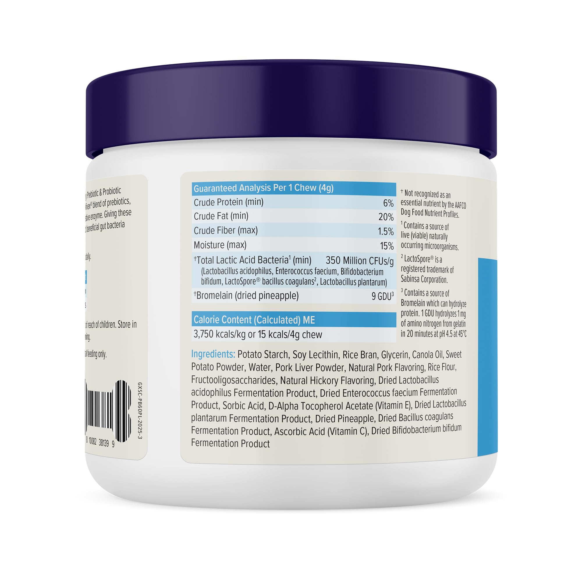 Vetnique Glandex Probiotics for Dogs Chews 30ct, Prebiotics & Enzymes
