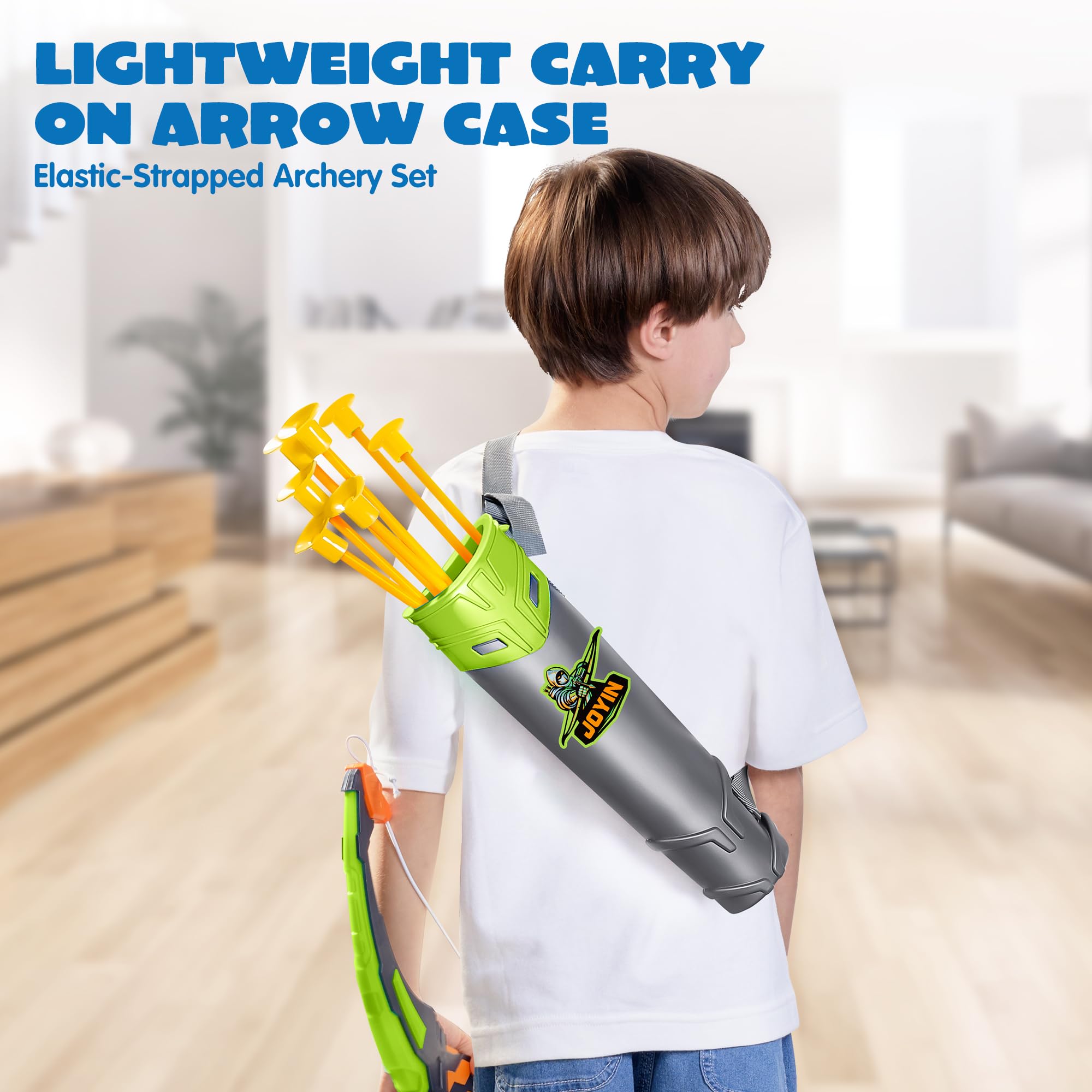 JOYIN Kids Bow and Arrow Set, LED Light Up Archery Toy Set with 9 Suction Cup Arrows, Target & Arrow Case, Indoor and Outdoor Hunting Play Gift Toys for Kids, Boys & Girls Ages 6-12