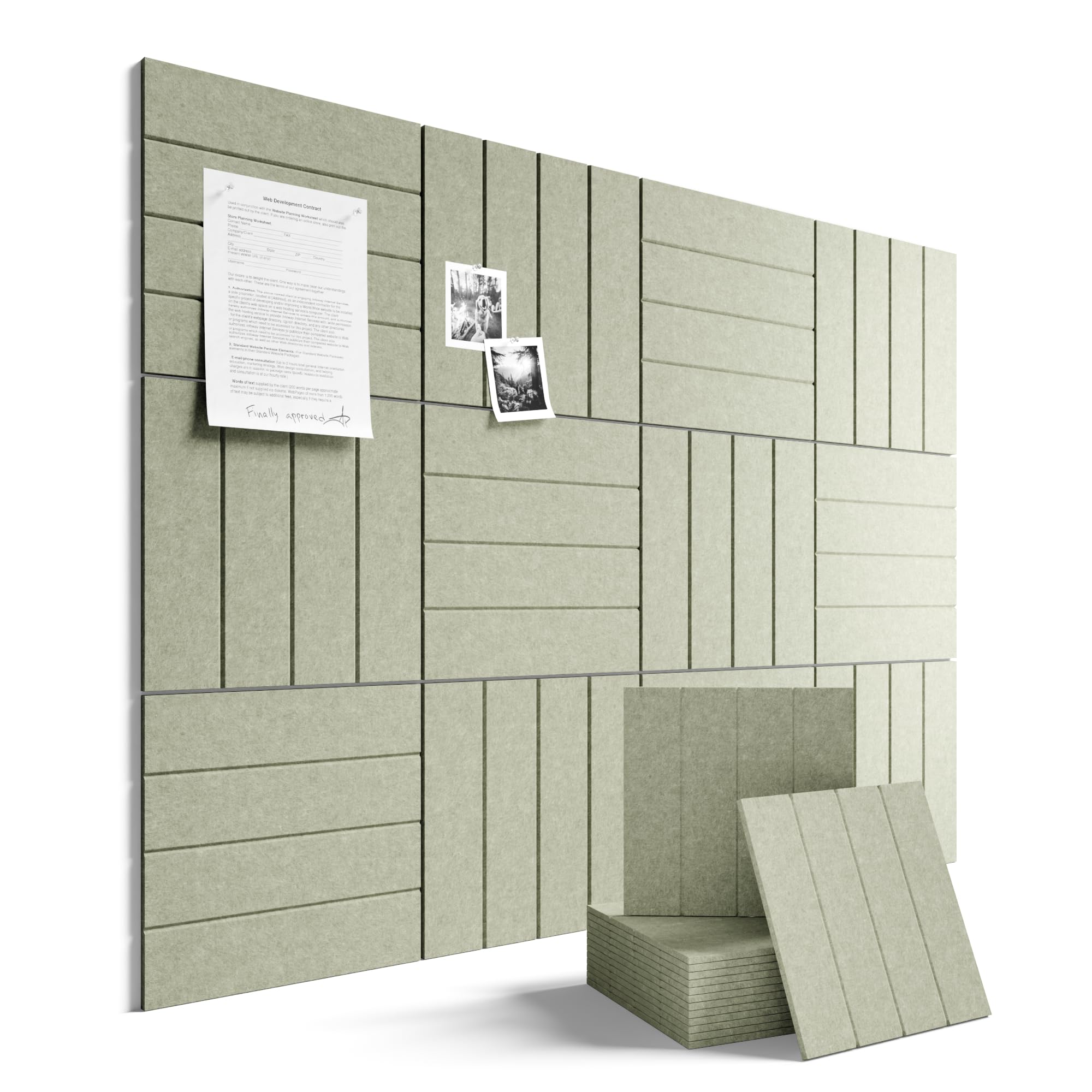 Fluxynara 48" x 36" Large Felt Bulletin Board, Oatmeal