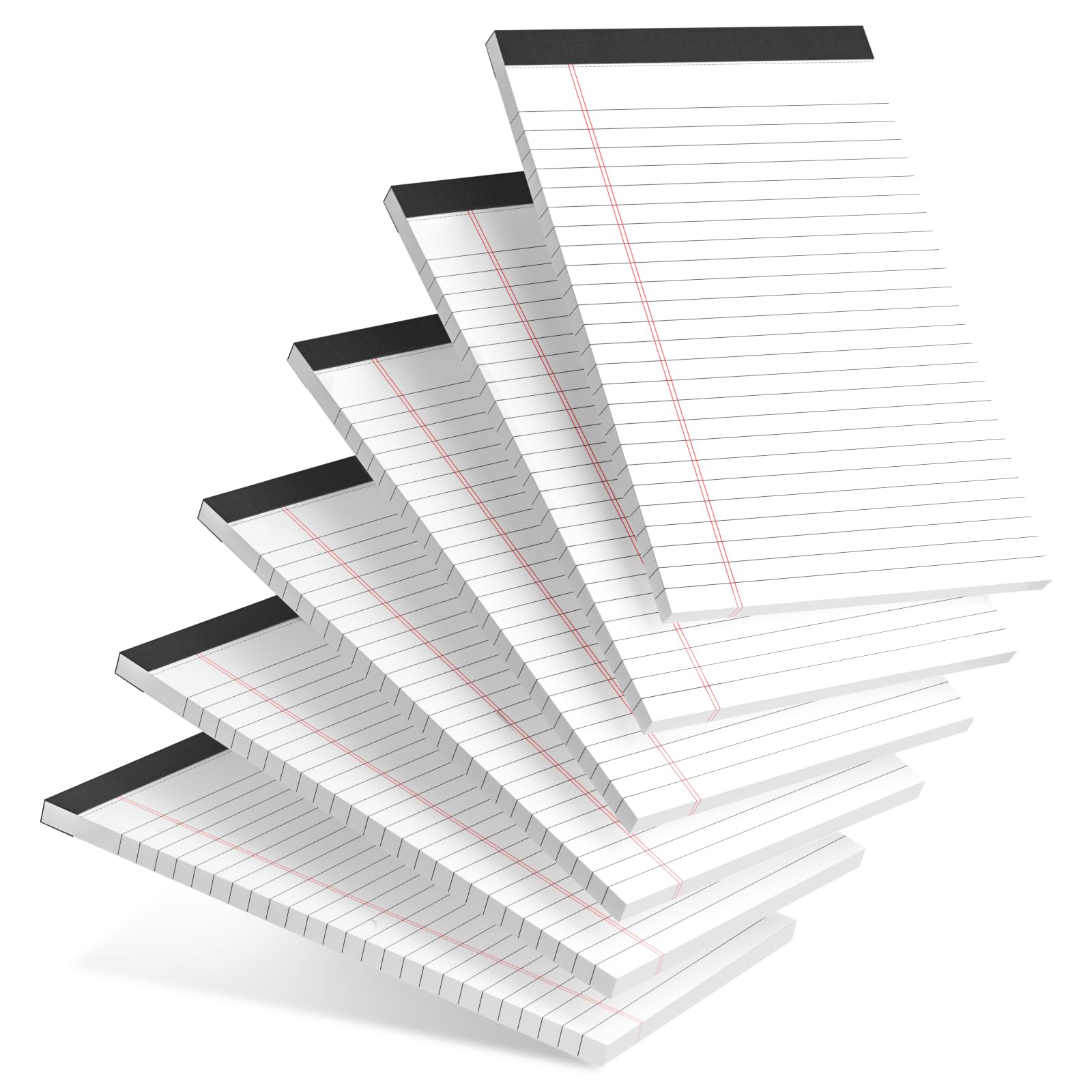 5pcs Small Note Pads 5x8 Notebook College Ruled Legal Pads Color Notepads 5 Pack Study Back Writing Pads 5 x 8 Perforated Narrow Ruled Pads of Paper for School & Office Supplies 30 Sheets/Pack