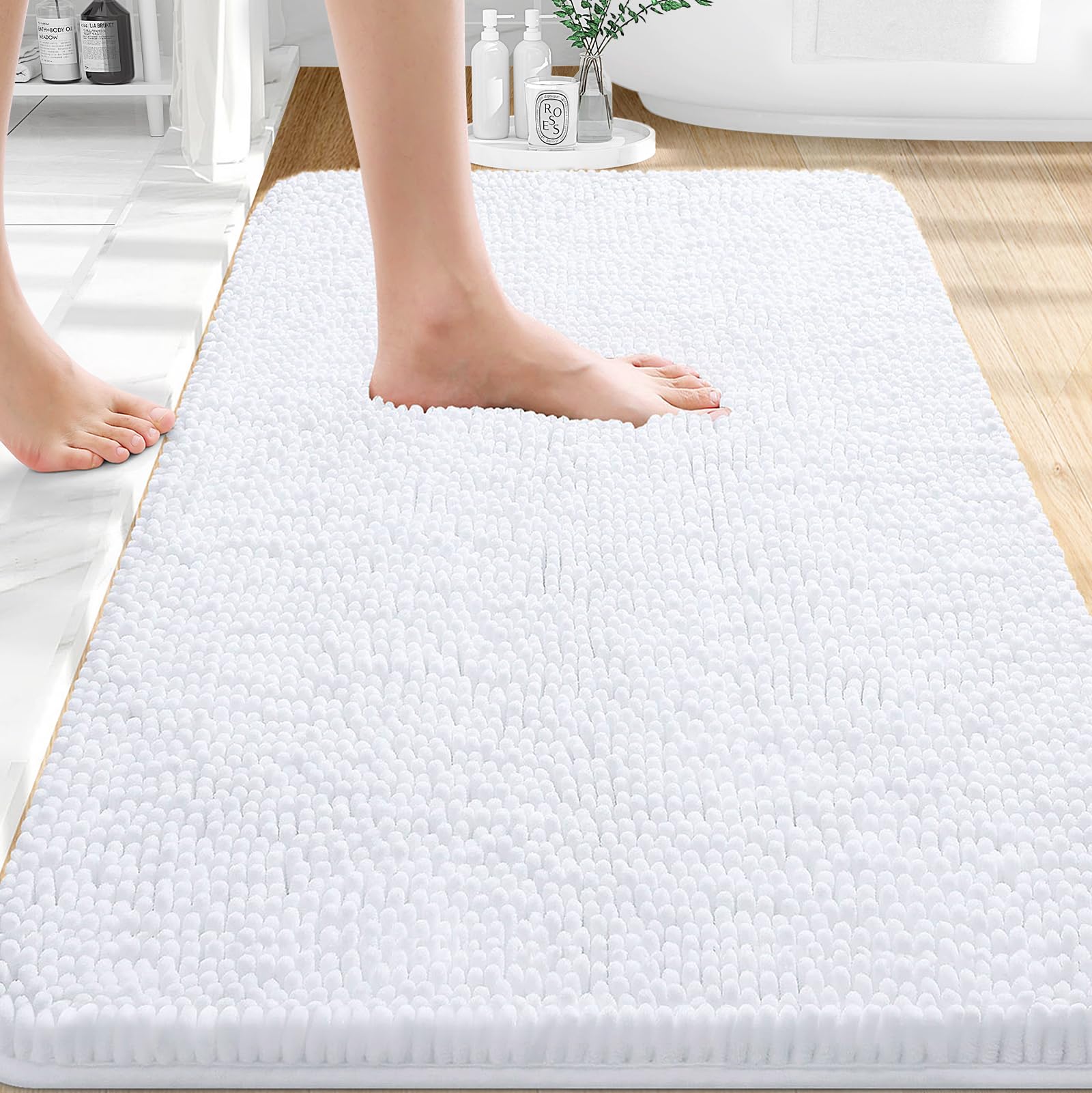 OLANLY Bathroom Rugs 30x20, Extra Soft Absorbent Chenille Bath Rugs