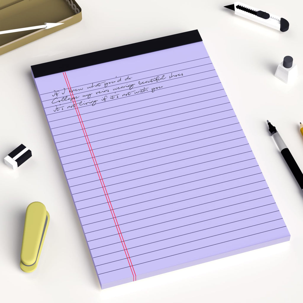 5pcs Small Note Pads 5x8 Notebook College Ruled Legal Pads Color Notepads 5 Pack Study Back Writing Pads 5 x 8 Perforated Narrow Ruled Pads of Paper for School & Office Supplies 30 Sheets/Pack