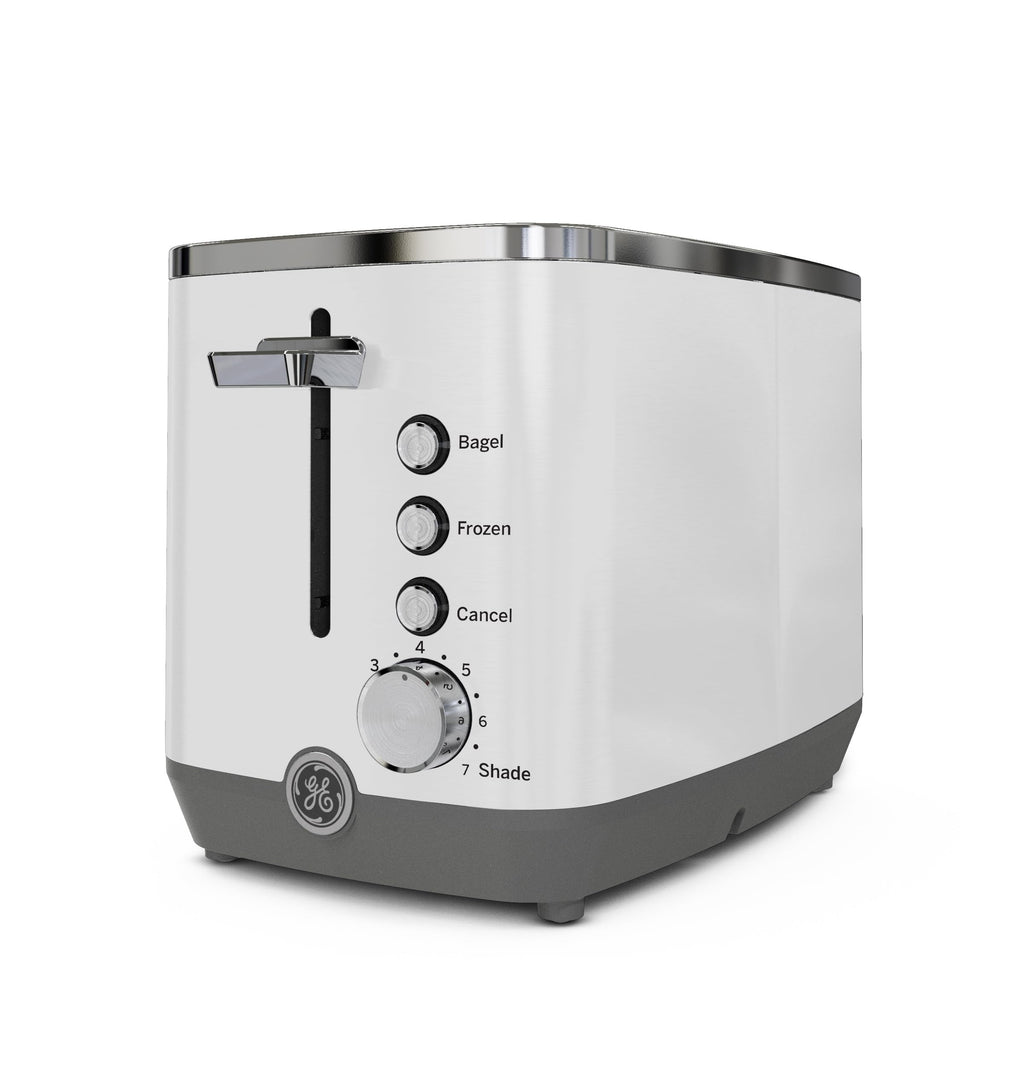 GE 4 Slice Toaster | Extra Wide Slots for Bagels, Breads, Waffles & More | 7 Shade Options | Countertop Kitchen Essentials | 1500 watt, White