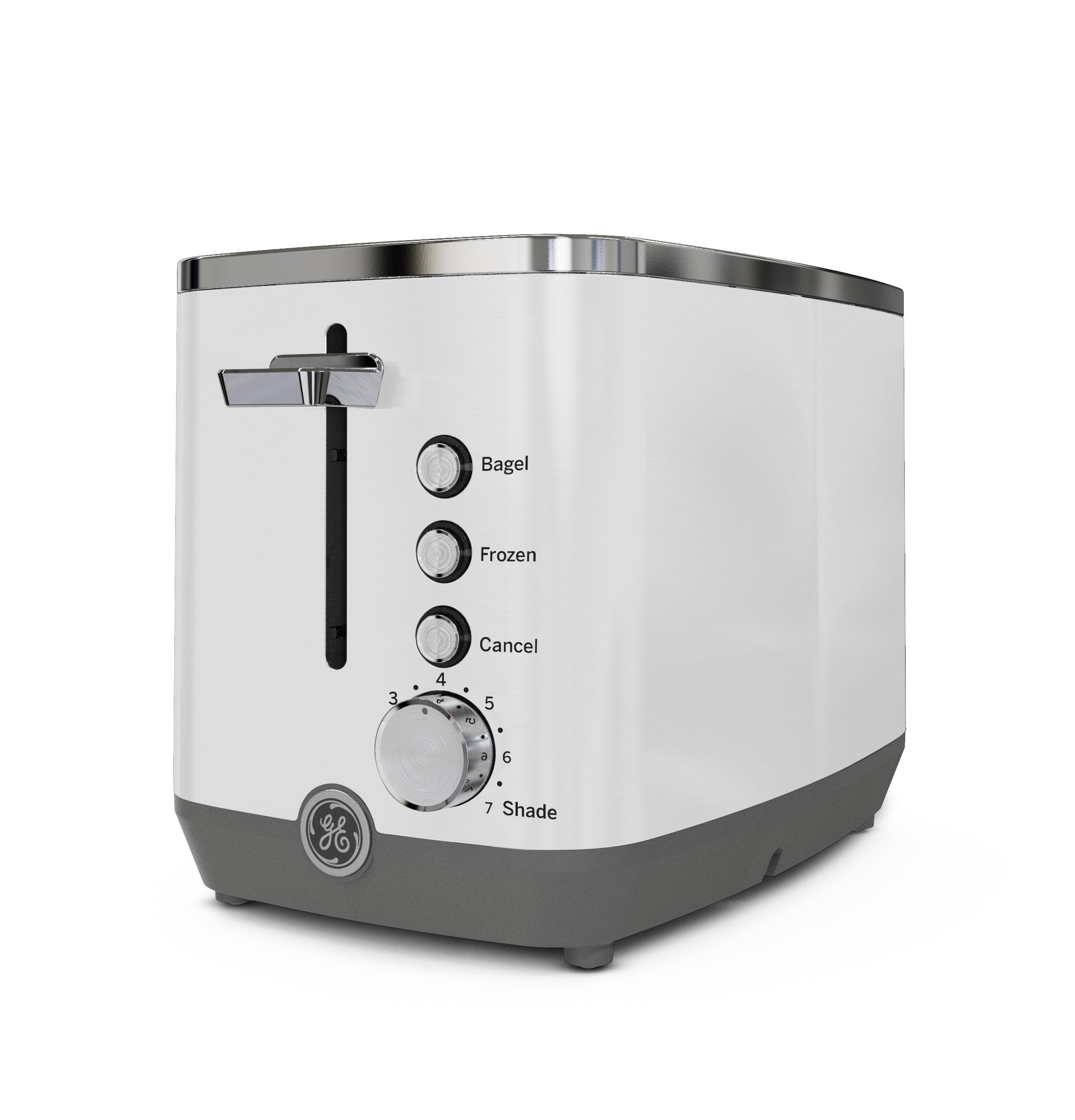 GE 4 Slice Toaster | Extra Wide Slots for Bagels, Breads, Waffles & More | 7 Shade Options | Countertop Kitchen Essentials | 1500 watt, White