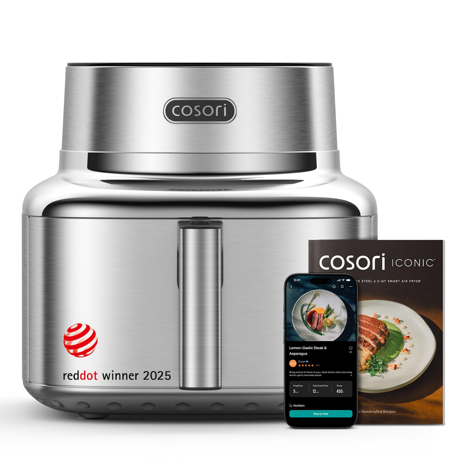 Cosori TurboBlaze Smart Air Fryer 6 Qt, Shake Reminders, 9-in-1, Cream