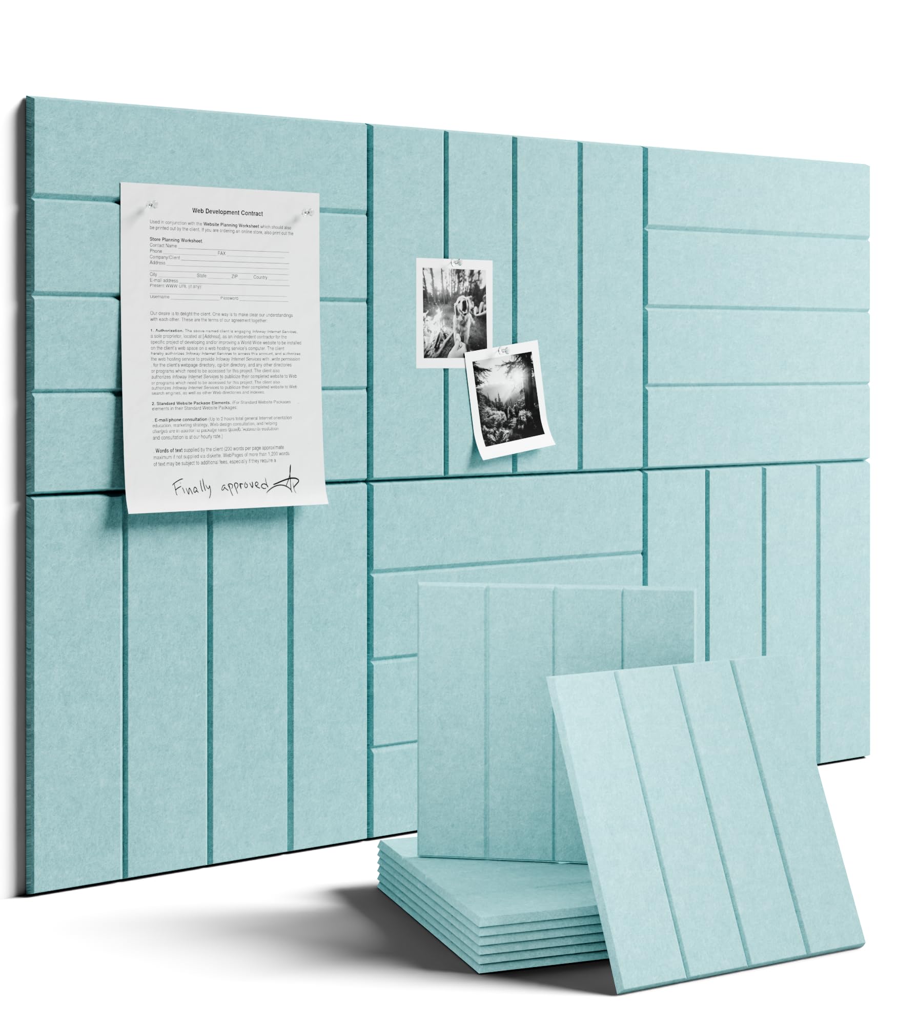 Fluxynara 48" x 36" Large Felt Bulletin Board, Oatmeal