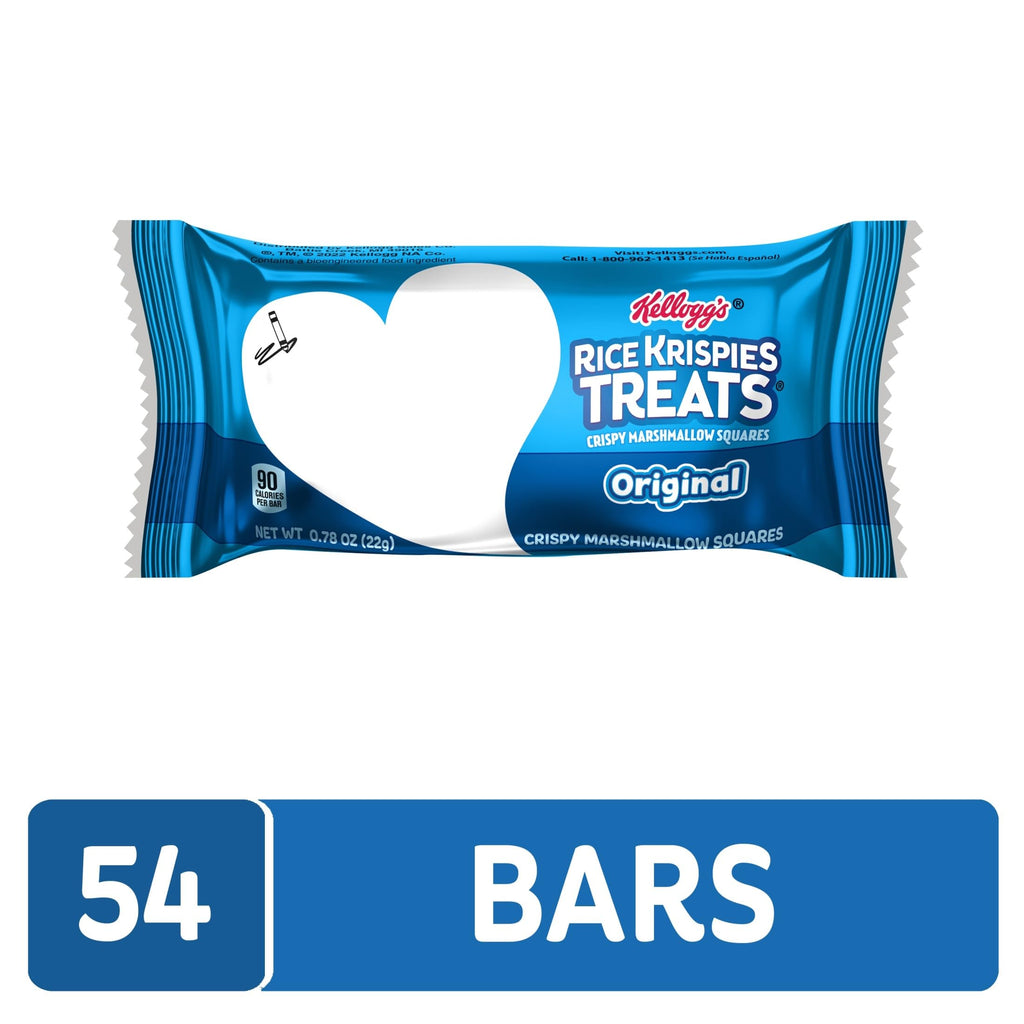 Rice Krispies Treats Crispy Marshmallow Squares, Kids Snacks, Cereal Bars, Original, 31.2oz Box (40 Bars)