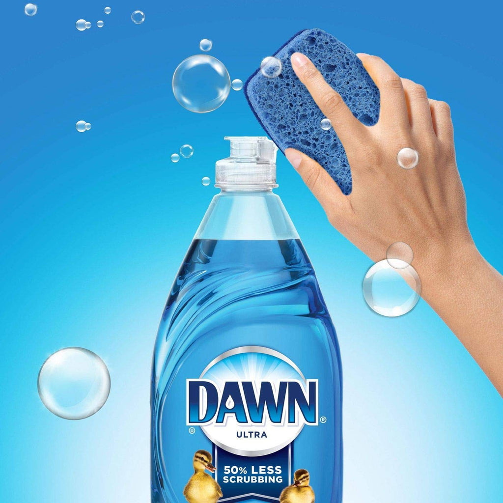 Dawn Ultra Dish Soap Refill Jug Large Size Original Blue Liquid Dishwashing Detergent, Powerful Dish Soap for Grease, 51.5oz (Pack of 2)