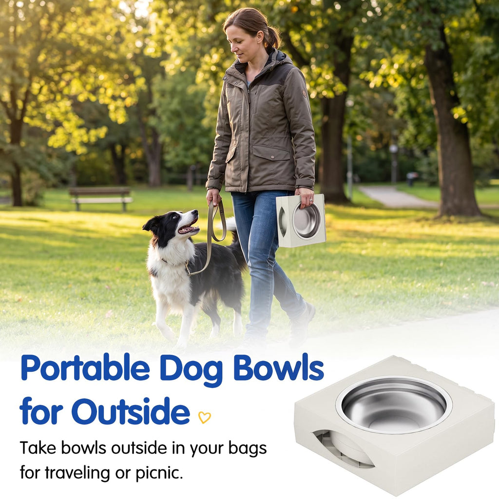 XIAZ Elevated Dog Bowls Large Breed Raised Dogs Bowl Stand Large/Medium Sized Dog Stainless Steel Food Water Bowl Stands 5 Heights Adjustable 9/11/12/14in Black Pet Feeder Dish Station