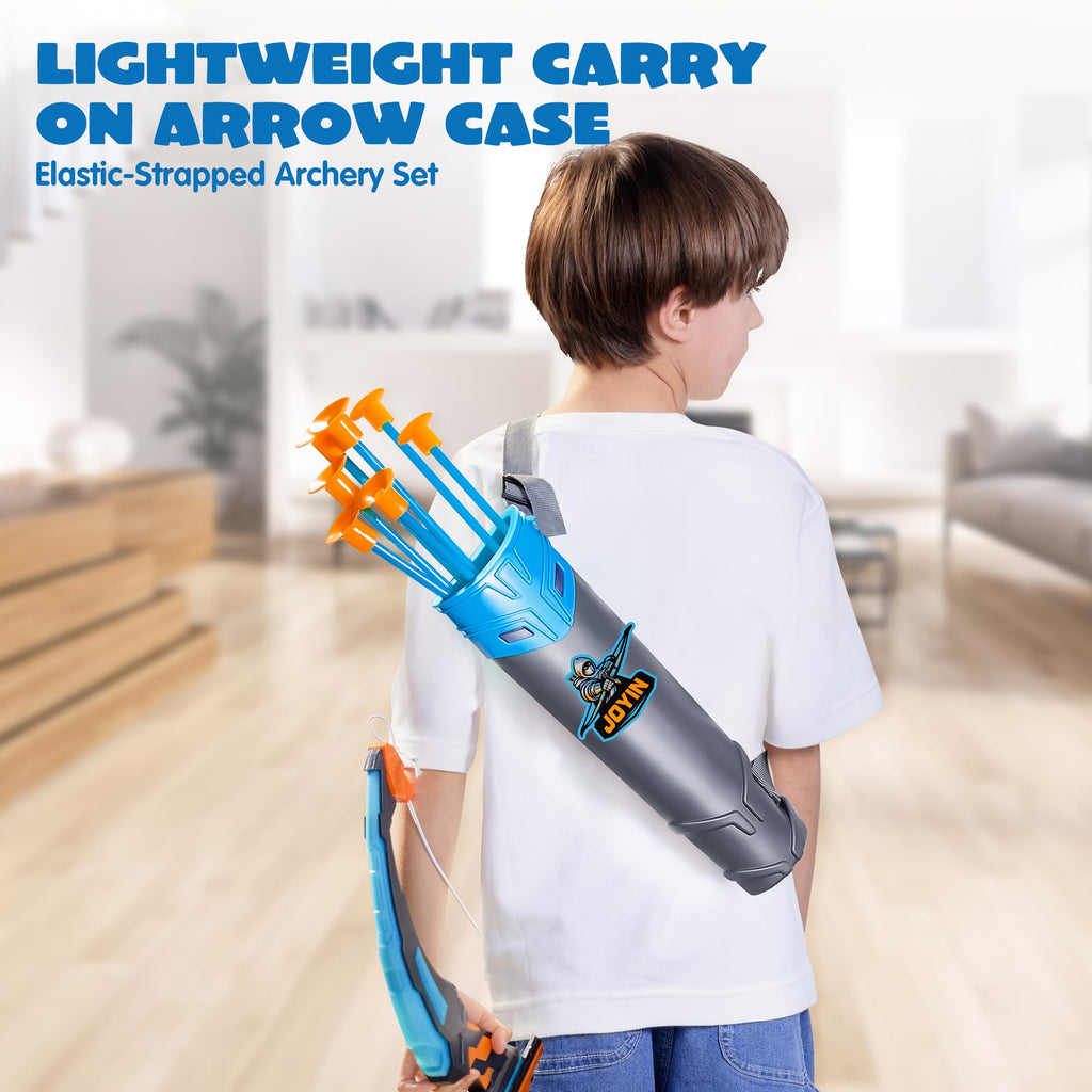 JOYIN Kids Bow and Arrow Set, LED Light Up Archery Toy Set with 9 Suction Cup Arrows, Target & Arrow Case, Indoor and Outdoor Hunting Play Gift Toys for Kids, Boys & Girls Ages 6-12