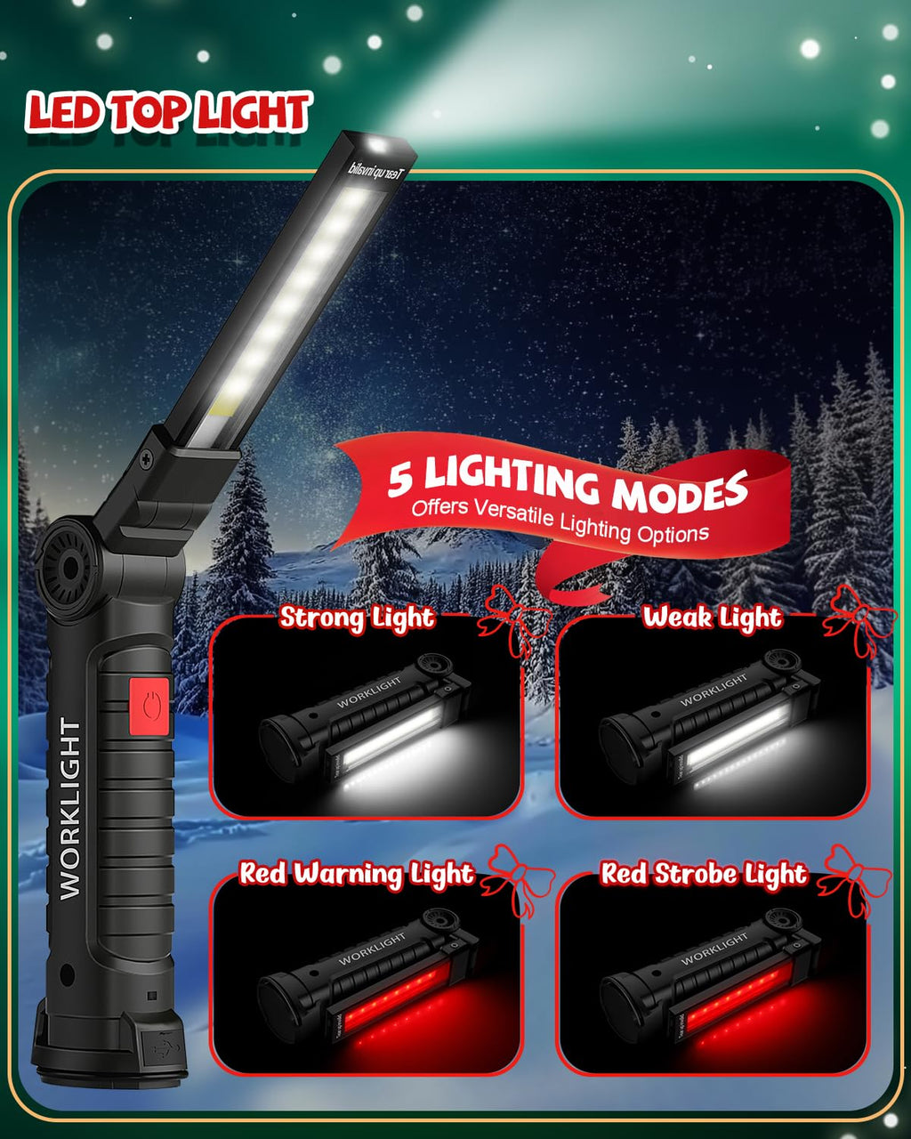Coquimbo 2 Pack Rechargeable Work Light, Christmas Tool Gifts for Men Dad