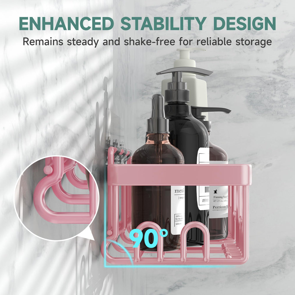 Veken Shower Caddy 6-Pack, Bathroom Organizers and Storage Shelves, Black