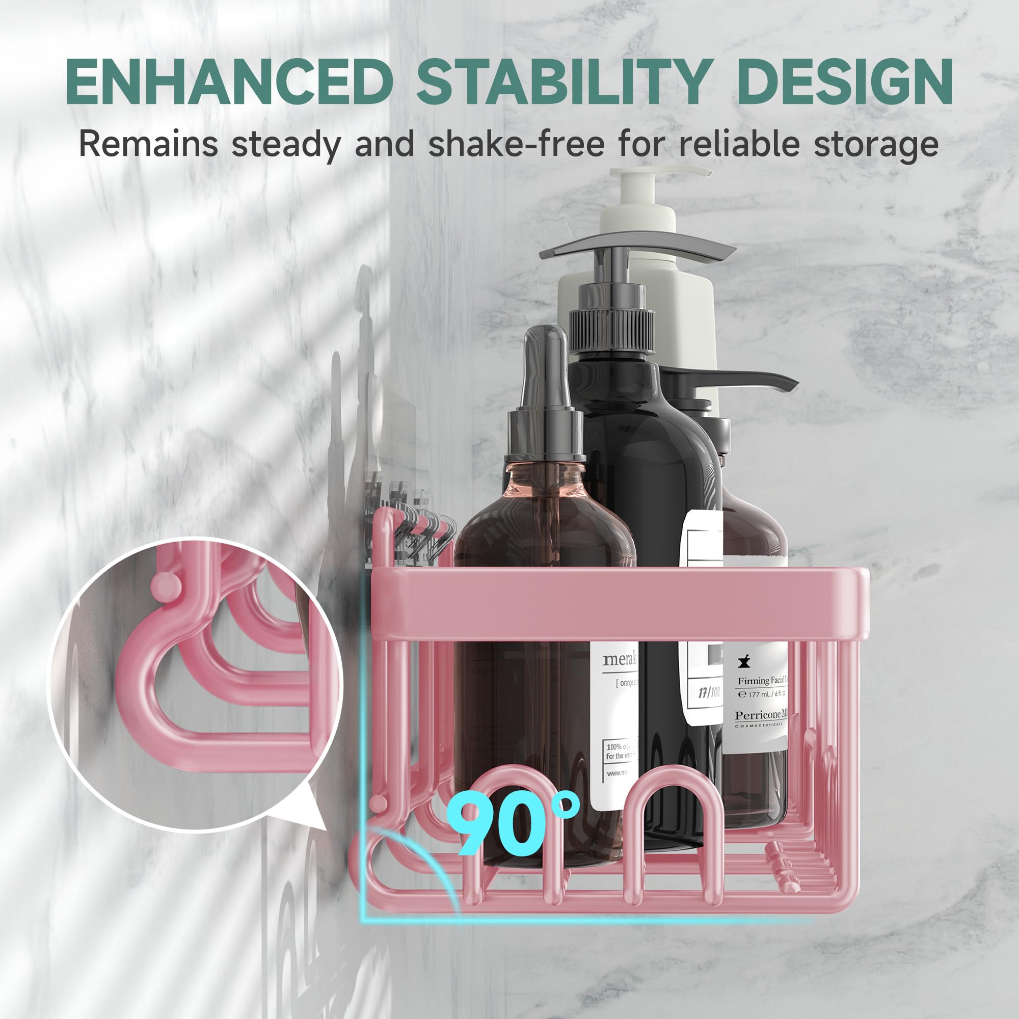 Veken Shower Caddy 6-Pack, Bathroom Organizers and Storage Shelves, Black