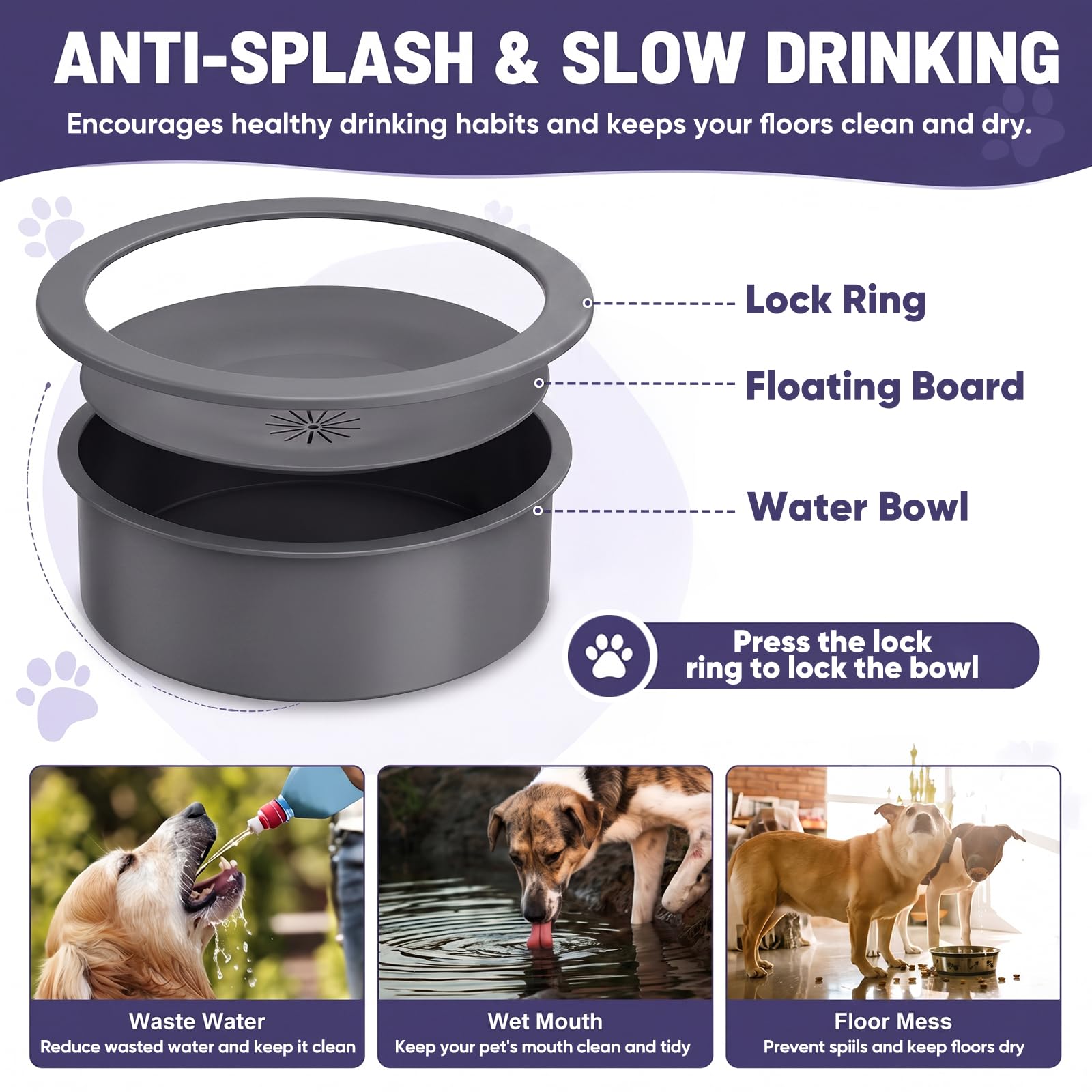 XIAZ Elevated Dog Bowls Large Breed Raised Dogs Bowl Stand Large/Medium Sized Dog Stainless Steel Food Water Bowl Stands 5 Heights Adjustable 9/11/12/14in Black Pet Feeder Dish Station