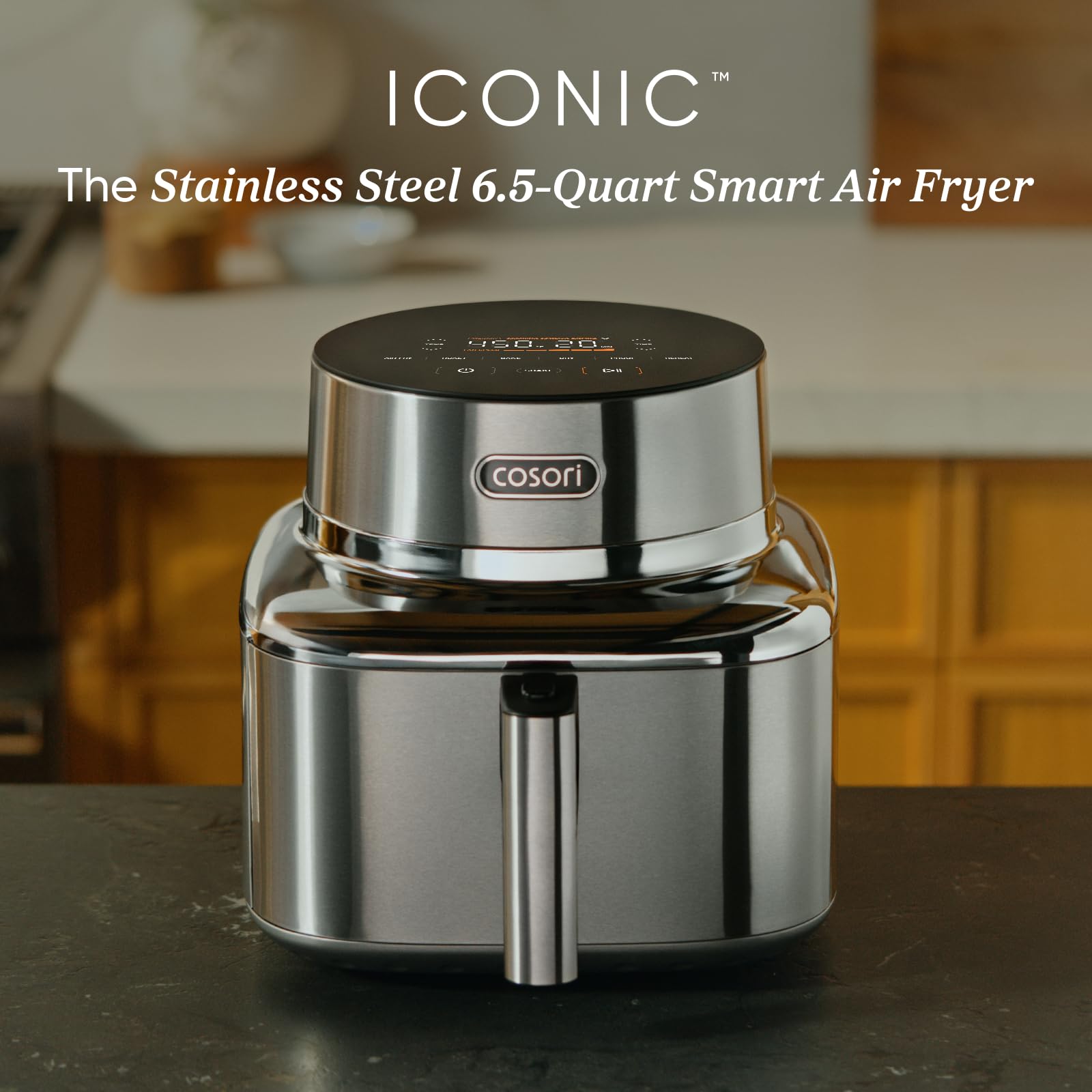 Cosori TurboBlaze Smart Air Fryer 6 Qt, Shake Reminders, 9-in-1, Cream