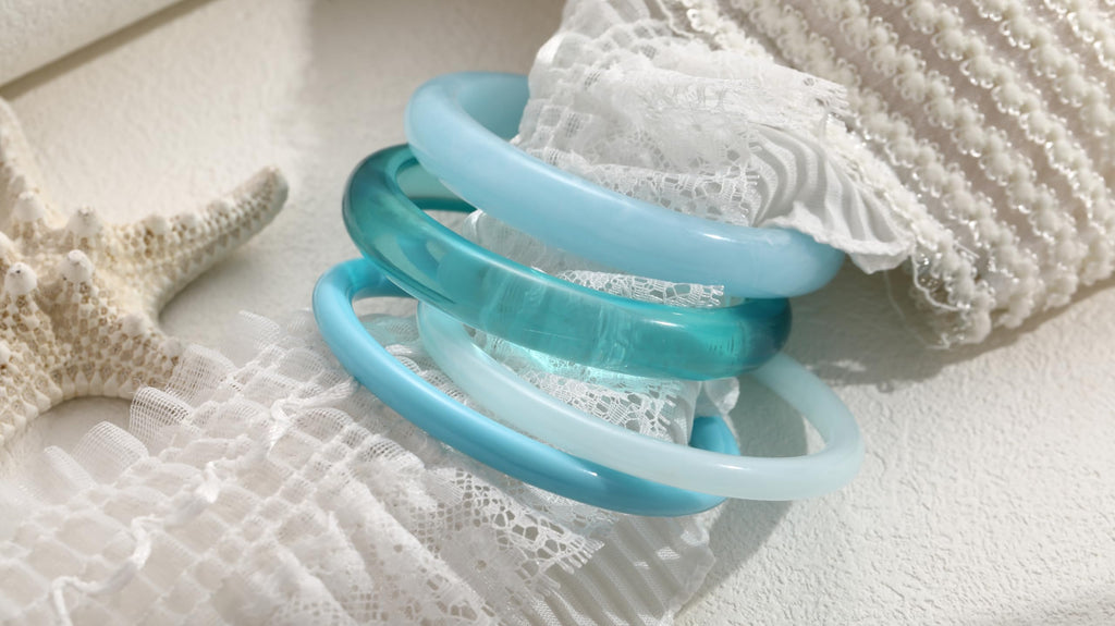 ÌF ME Acrylic Bangles Bracelets for Women, Irregular Acrylic Resin Chunky Bracelets Geometric Fashions Thick Statement bangle Set