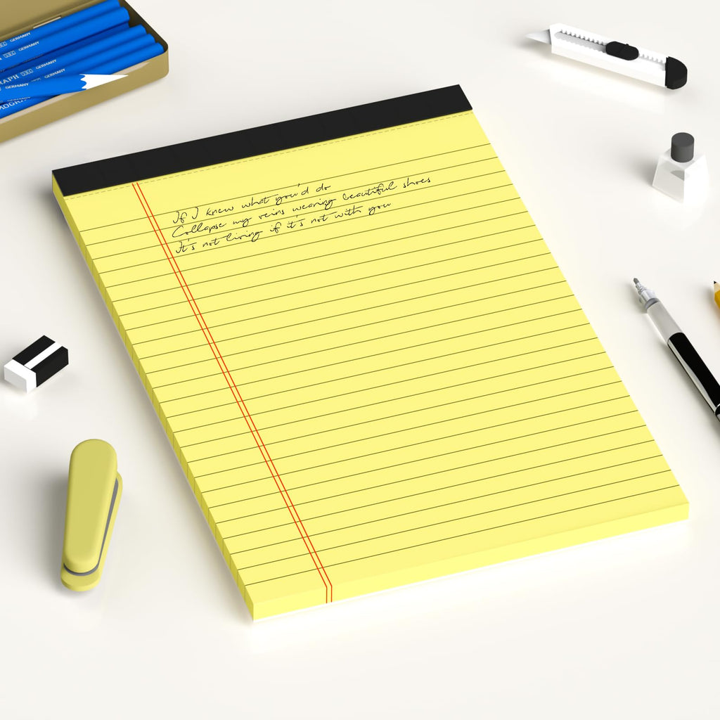 5pcs Small Note Pads 5x8 Notebook College Ruled Legal Pads Color Notepads 5 Pack Study Back Writing Pads 5 x 8 Perforated Narrow Ruled Pads of Paper for School & Office Supplies 30 Sheets/Pack