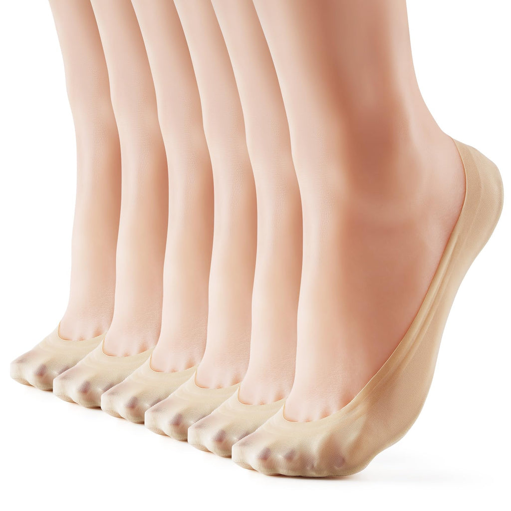 No Show Socks Women Nylon Low Non-Slip Thin Liner Socks for Flats
