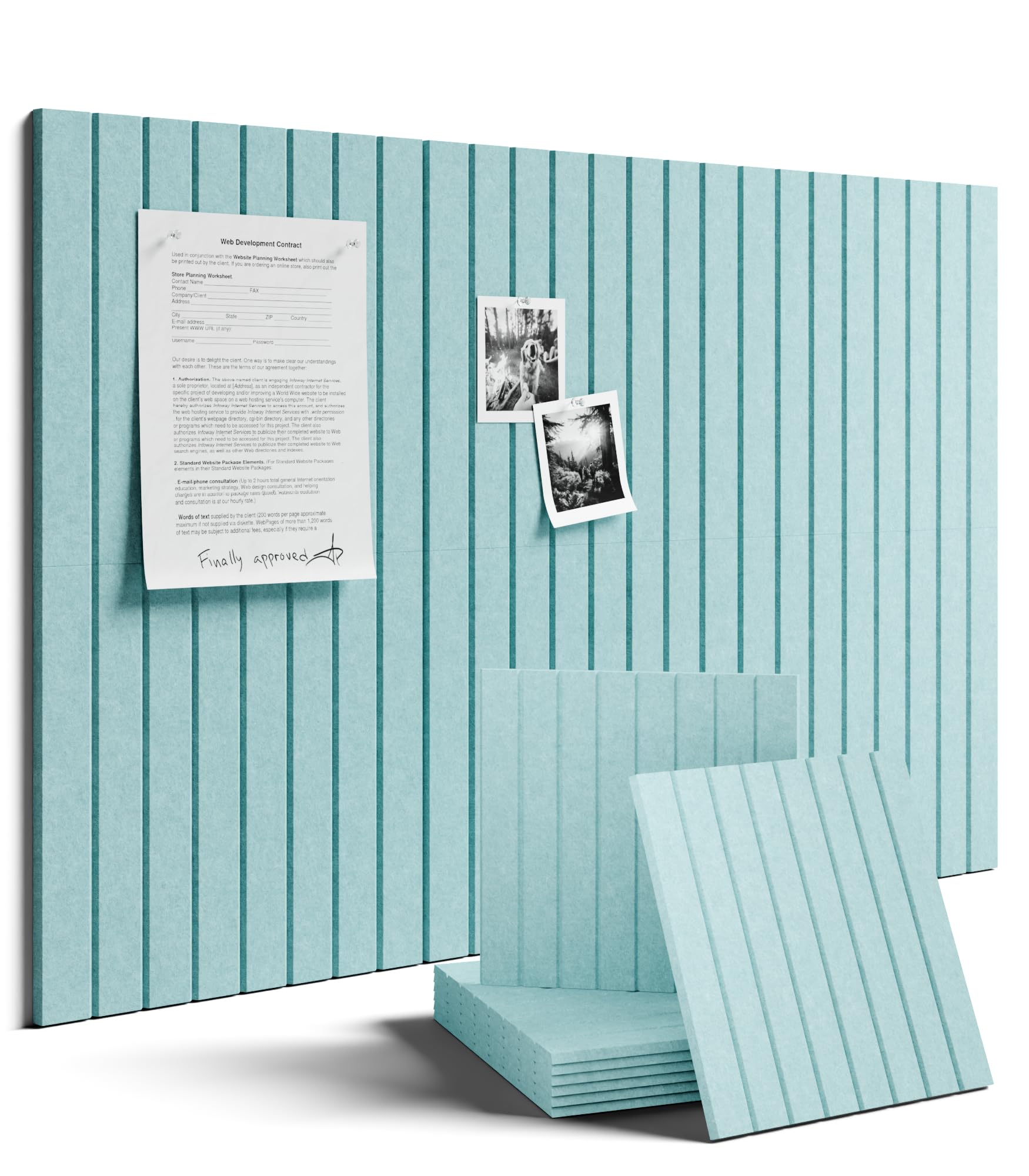 Fluxynara 48" x 36" Large Felt Bulletin Board, Oatmeal