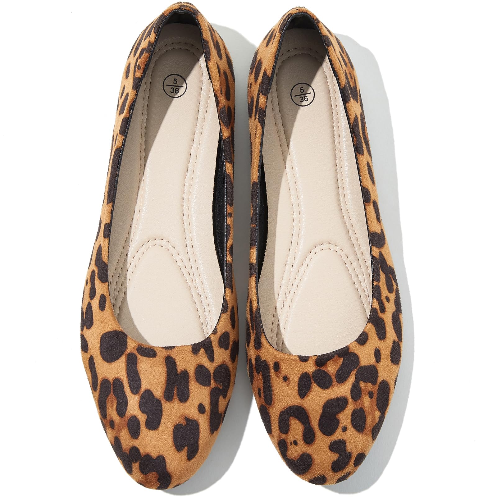 Shupua Flats for Women Round Toe Black Ballet Flats Dressy Work Shoes