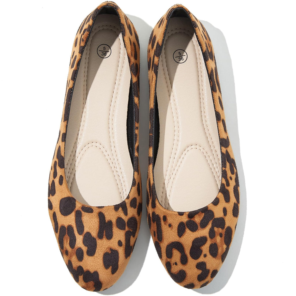 Shupua Flats for Women Round Toe Black Ballet Flats Dressy Work Shoes