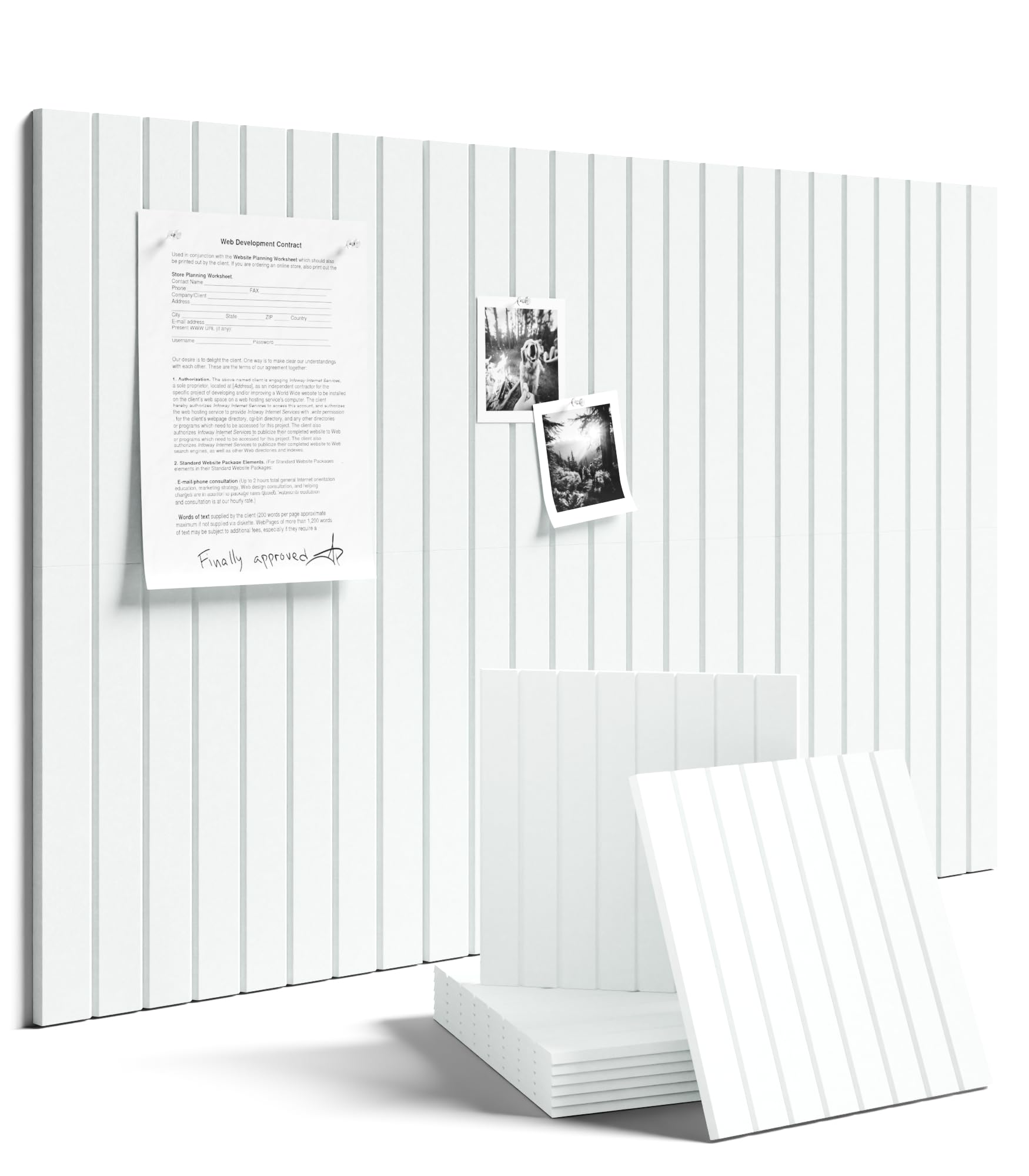 Fluxynara 48" x 36" Large Felt Bulletin Board, Oatmeal