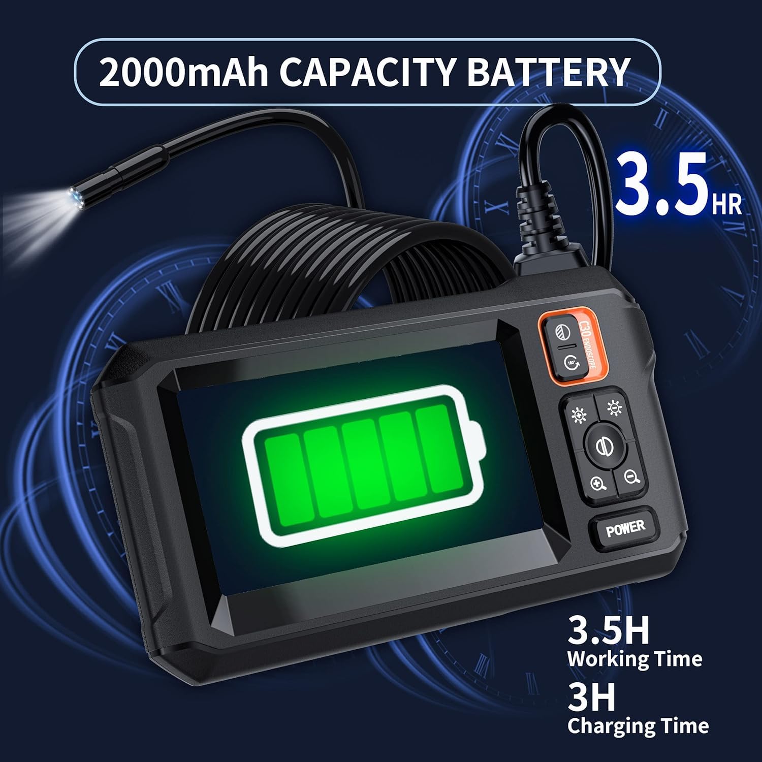 Daxiongmao Endoscope Camera with Light, 1080P HD Borescope