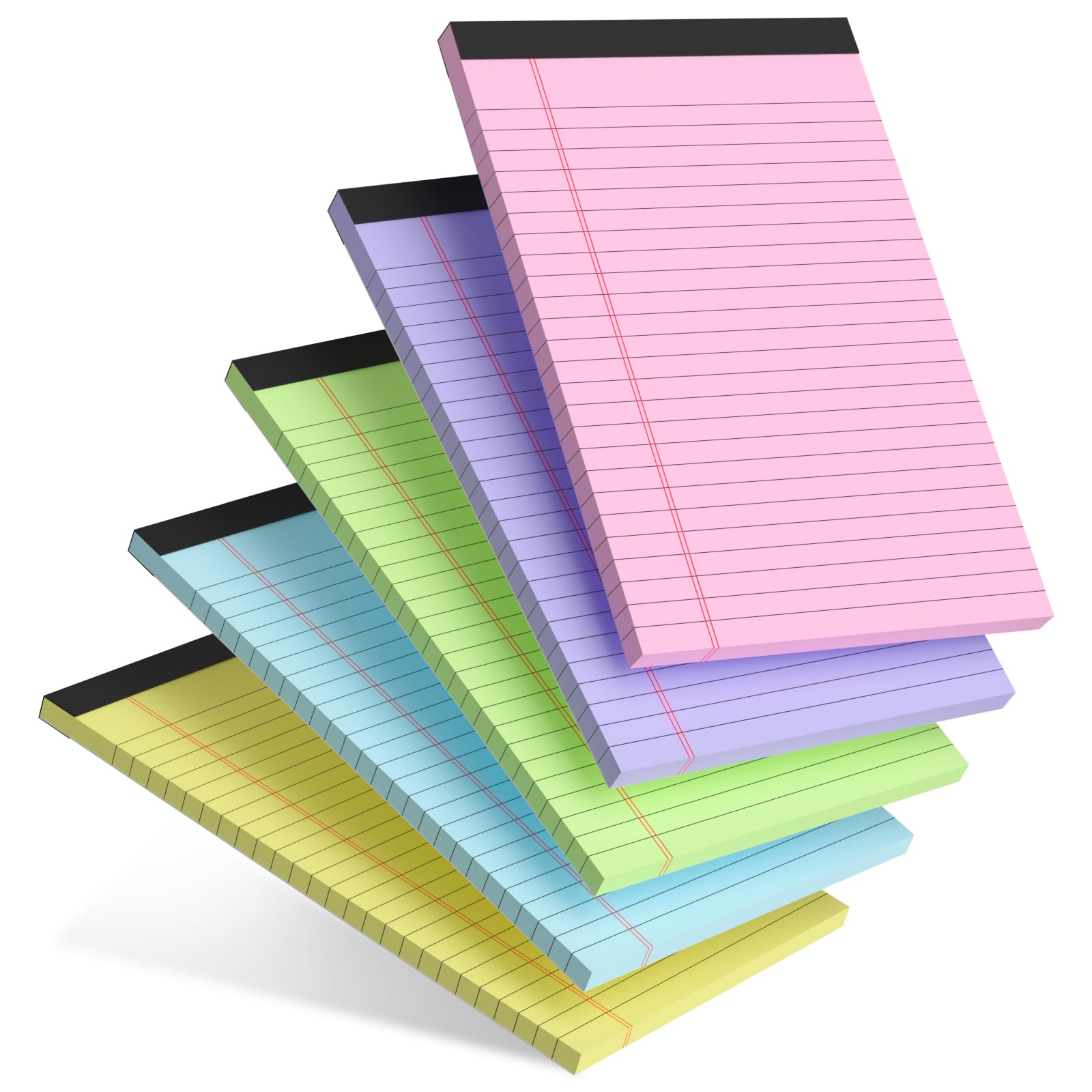 5pcs Small Note Pads 5x8 Notebook College Ruled Legal Pads Color Notepads 5 Pack Study Back Writing Pads 5 x 8 Perforated Narrow Ruled Pads of Paper for School & Office Supplies 30 Sheets/Pack