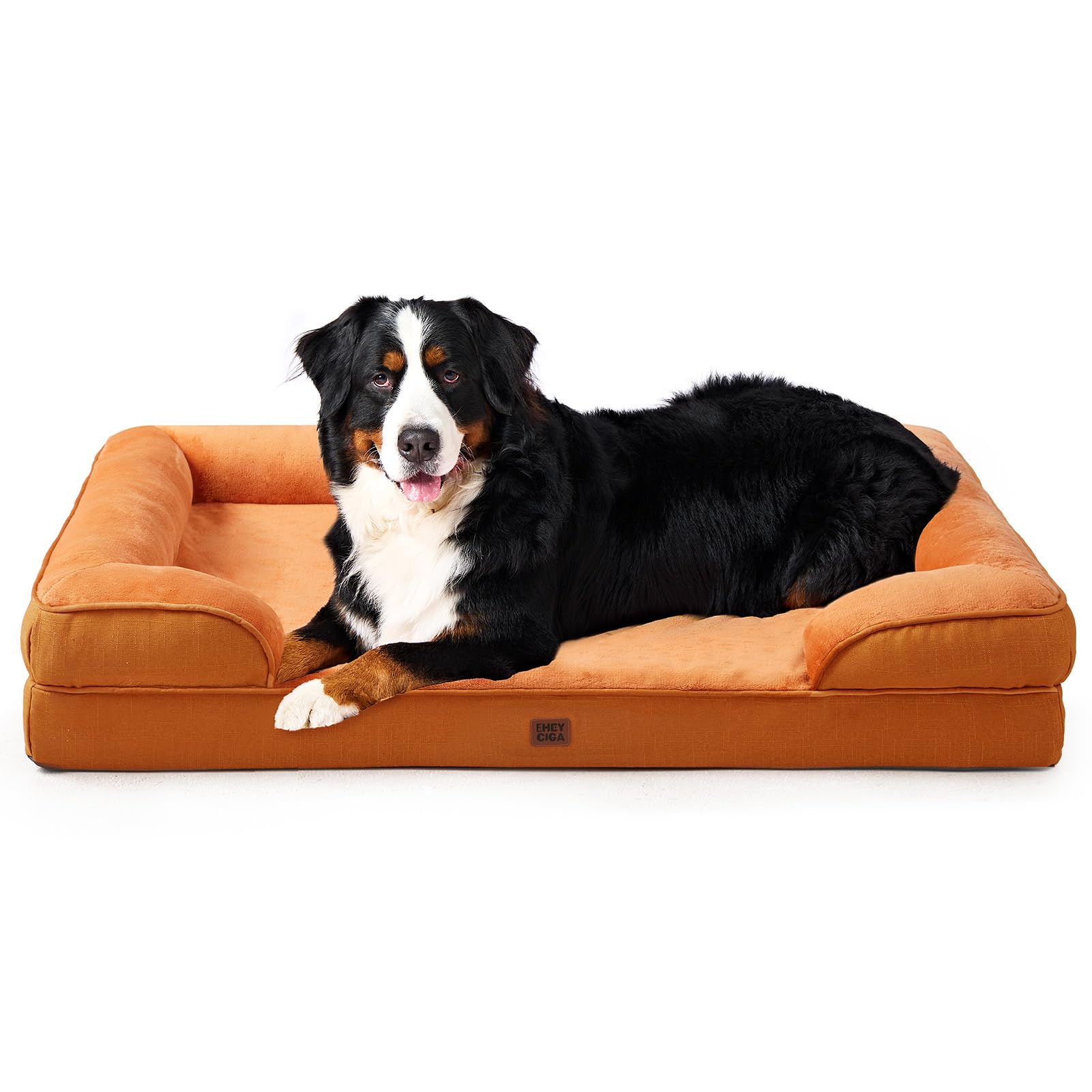 EHEYCIGA Orthopedic Dog Beds Large Sized Dog, Waterproof Memory Foam Pet Bed with Sides, Non-Slip Bottom Large Pet Bed with Washable Removable Cover, Grey