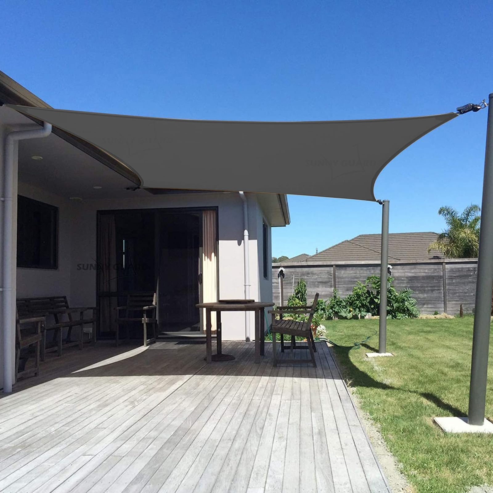 SUNNY GUARD 10' x 13' Rectangle Shade Sail 95% UV Block Outdoor Canopy